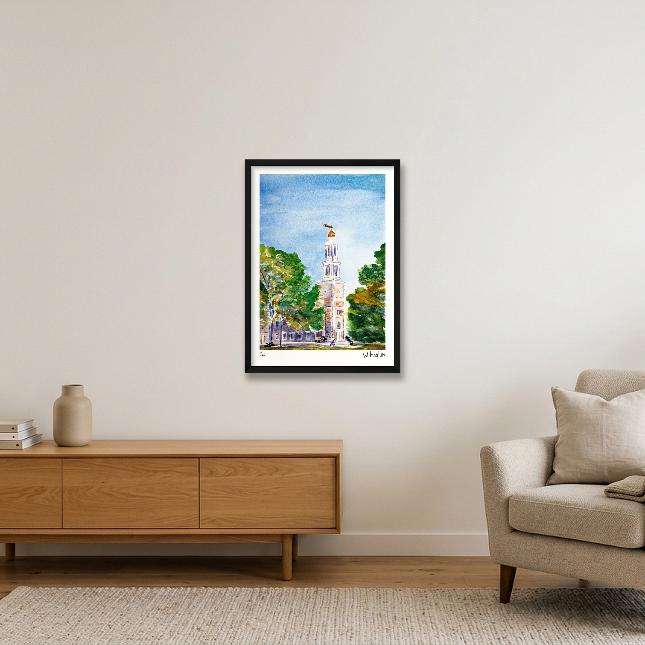 Hamilton College Chapel — 42×59cm, 17×23" Black Frame