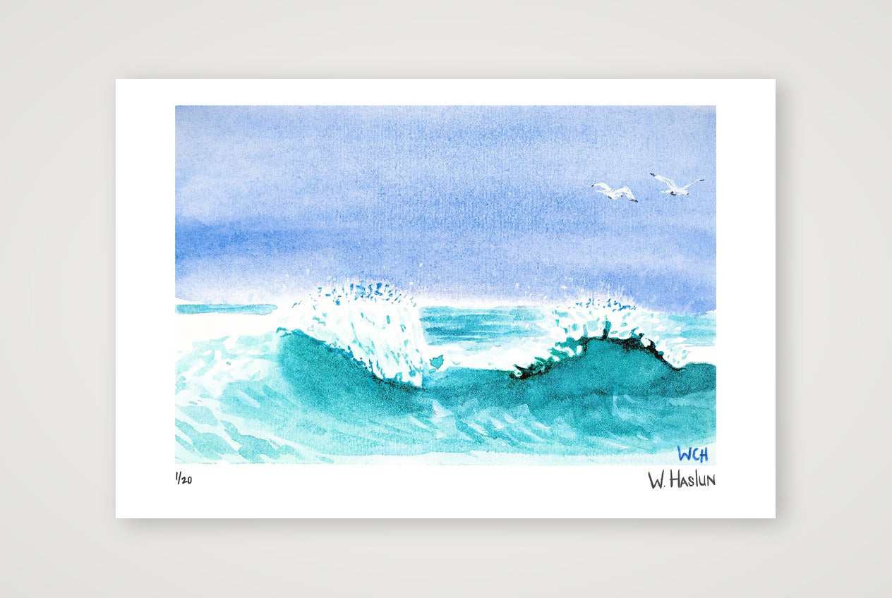 Gulls In The Spray — 60×40cm, 24×16" Print only