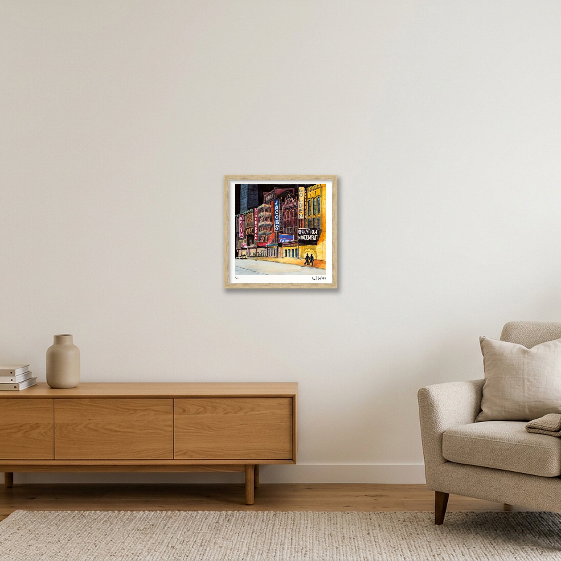 Broadway Marquees — 30×30cm, 12×12" Oak Frame