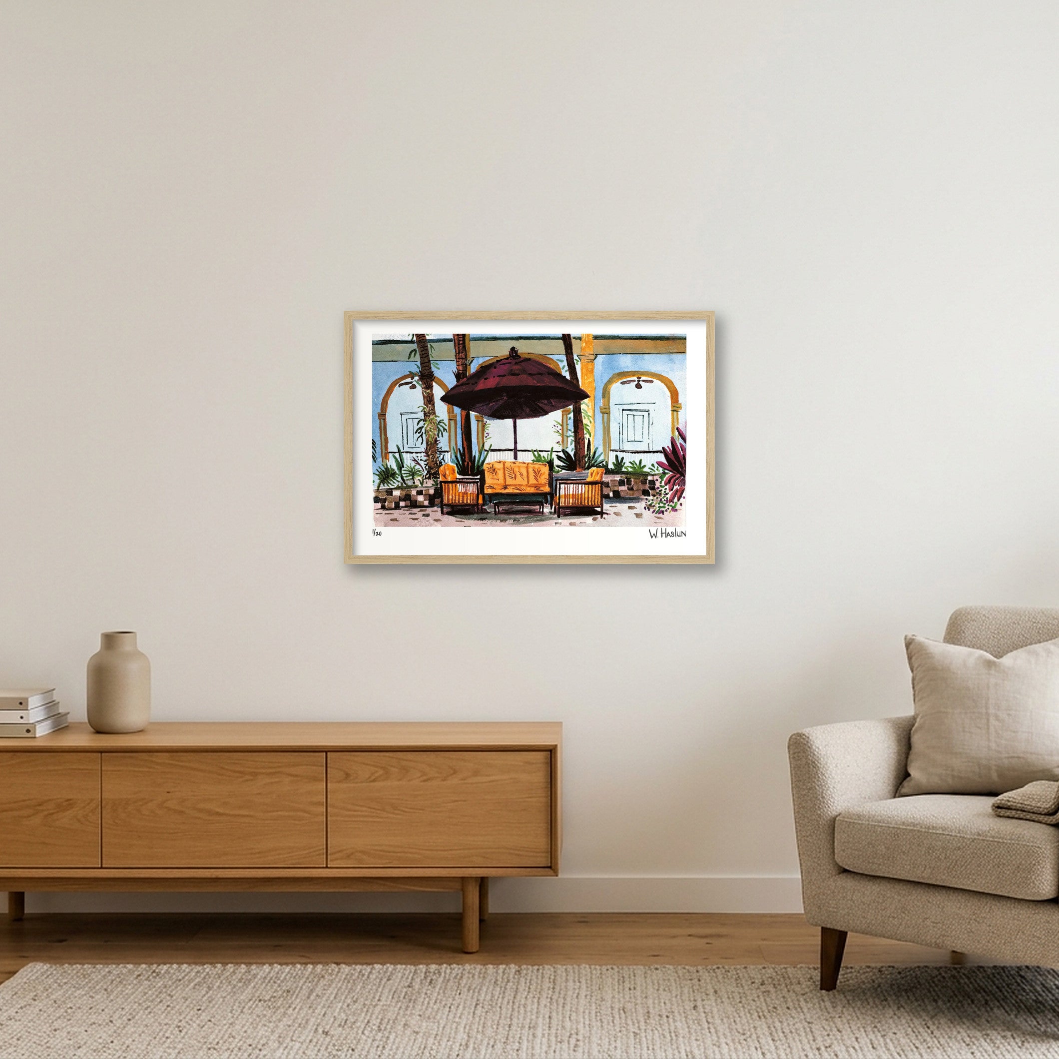 Guayaquil Hotel — 60×40cm, 24×16" Oak Frame