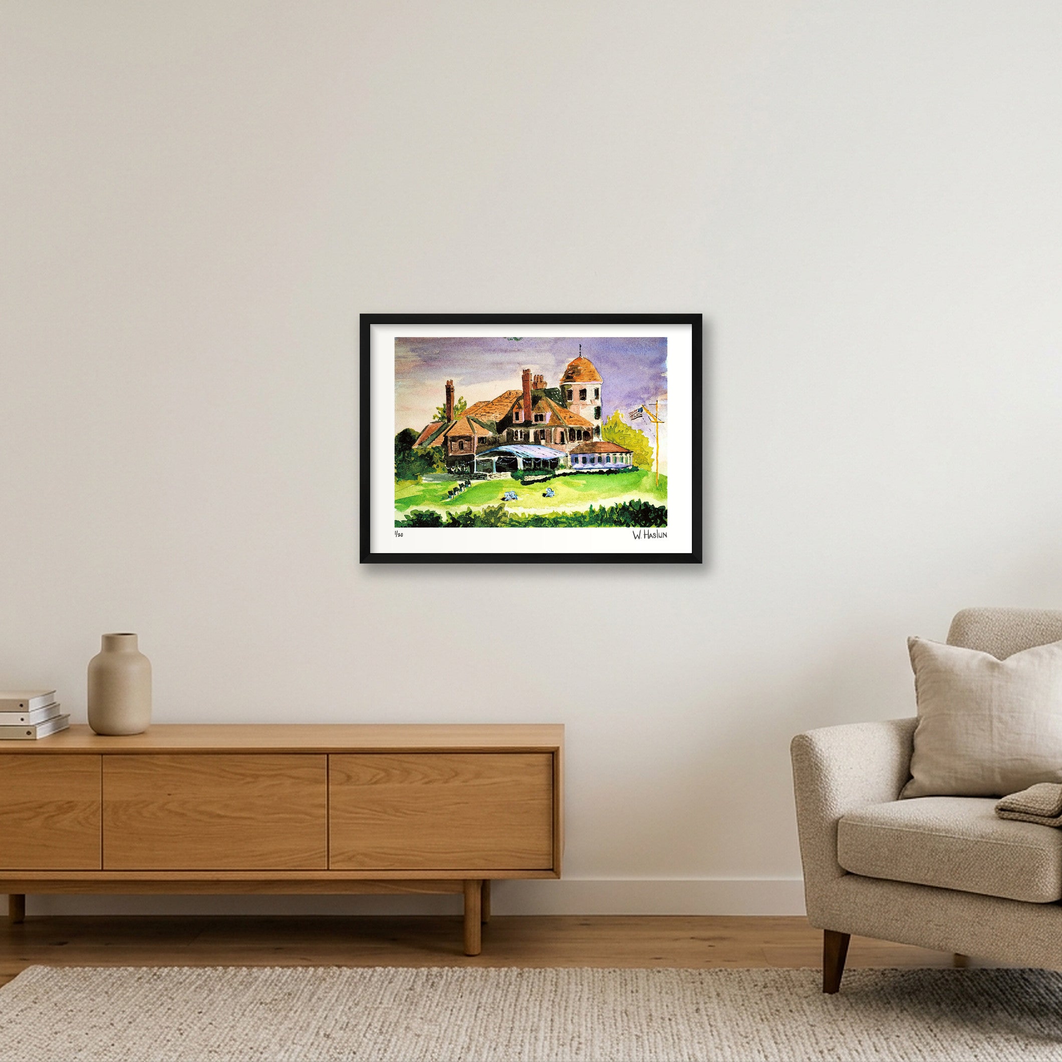 Sunset at Castle Hill Inn — 59×42cm, 23×17" Black Frame