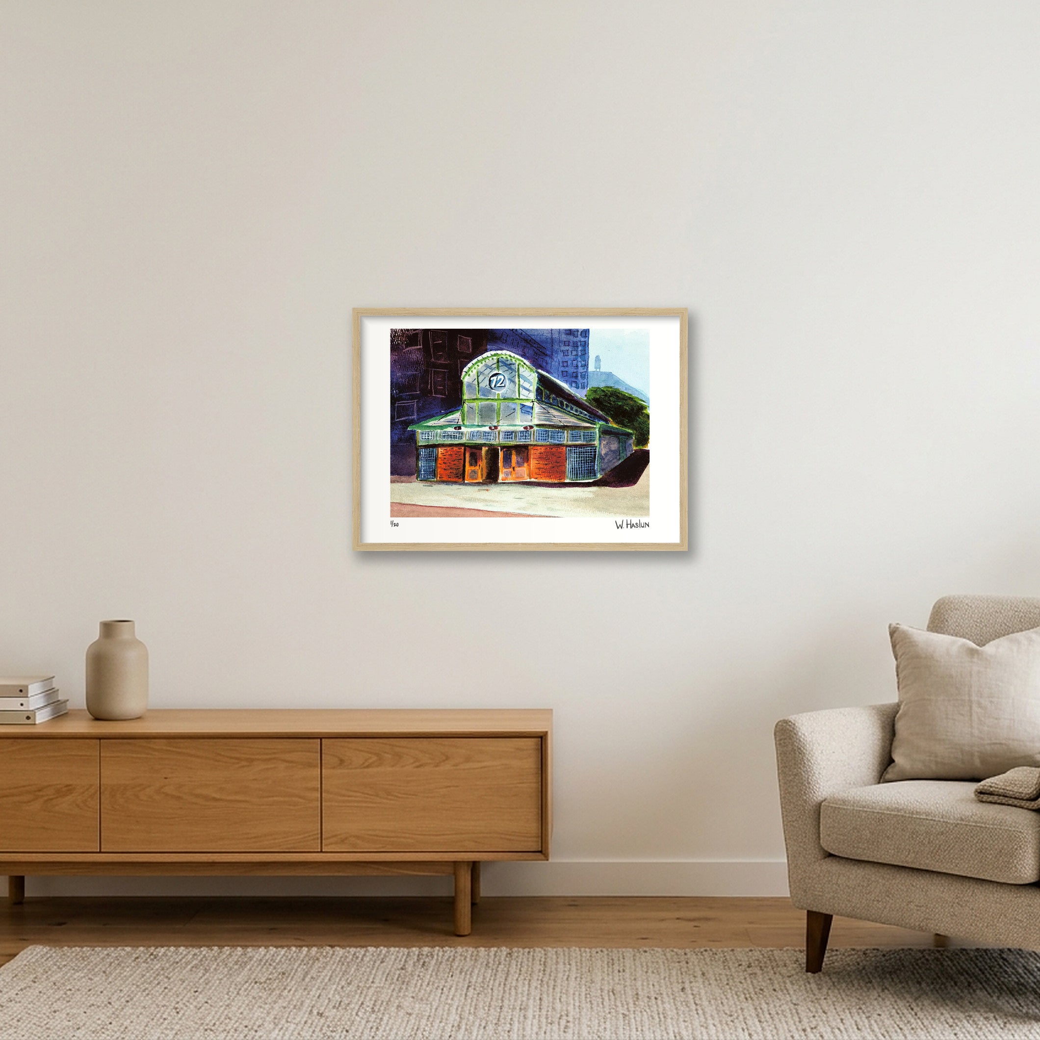 West 72nd Street Subway — 59×42cm, 23×17" Oak Frame