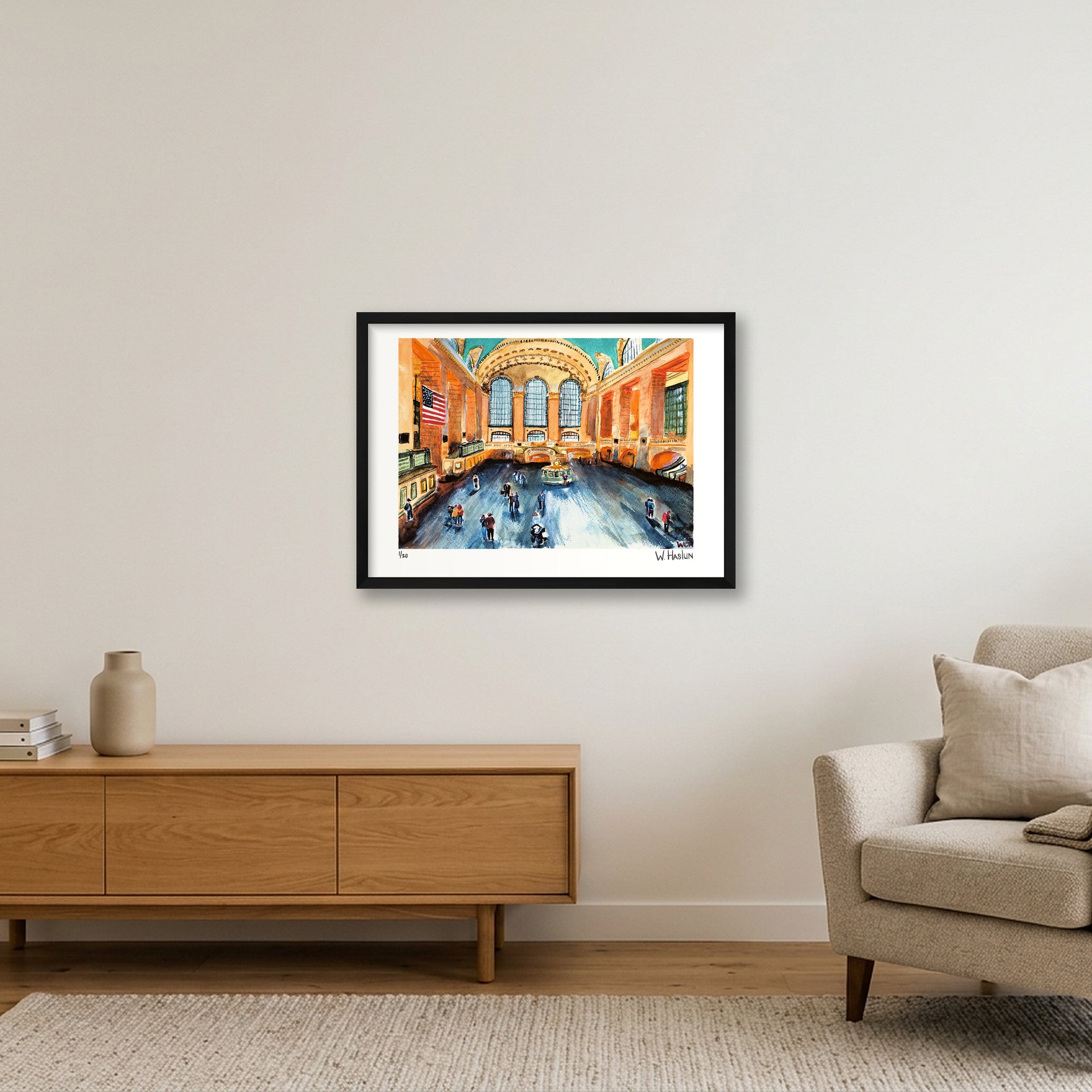 Grand Central Terminal — 59×42cm, 23×17" Black Frame