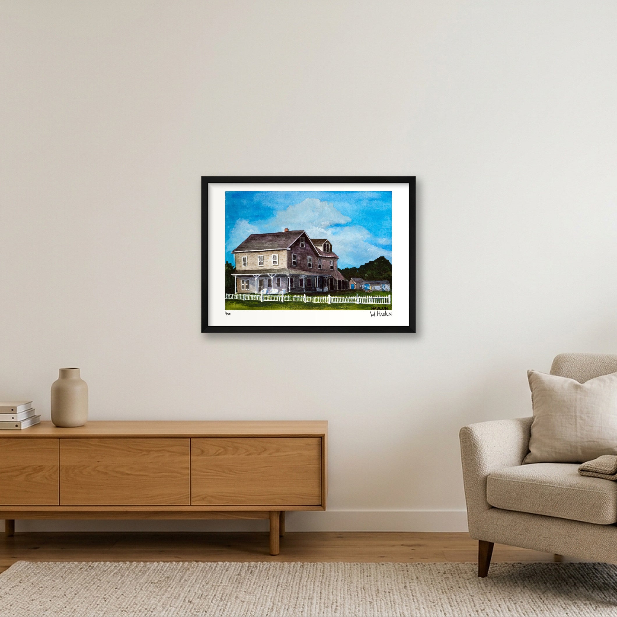 Summer Hill House — 59×42cm, 23×17" Black Frame