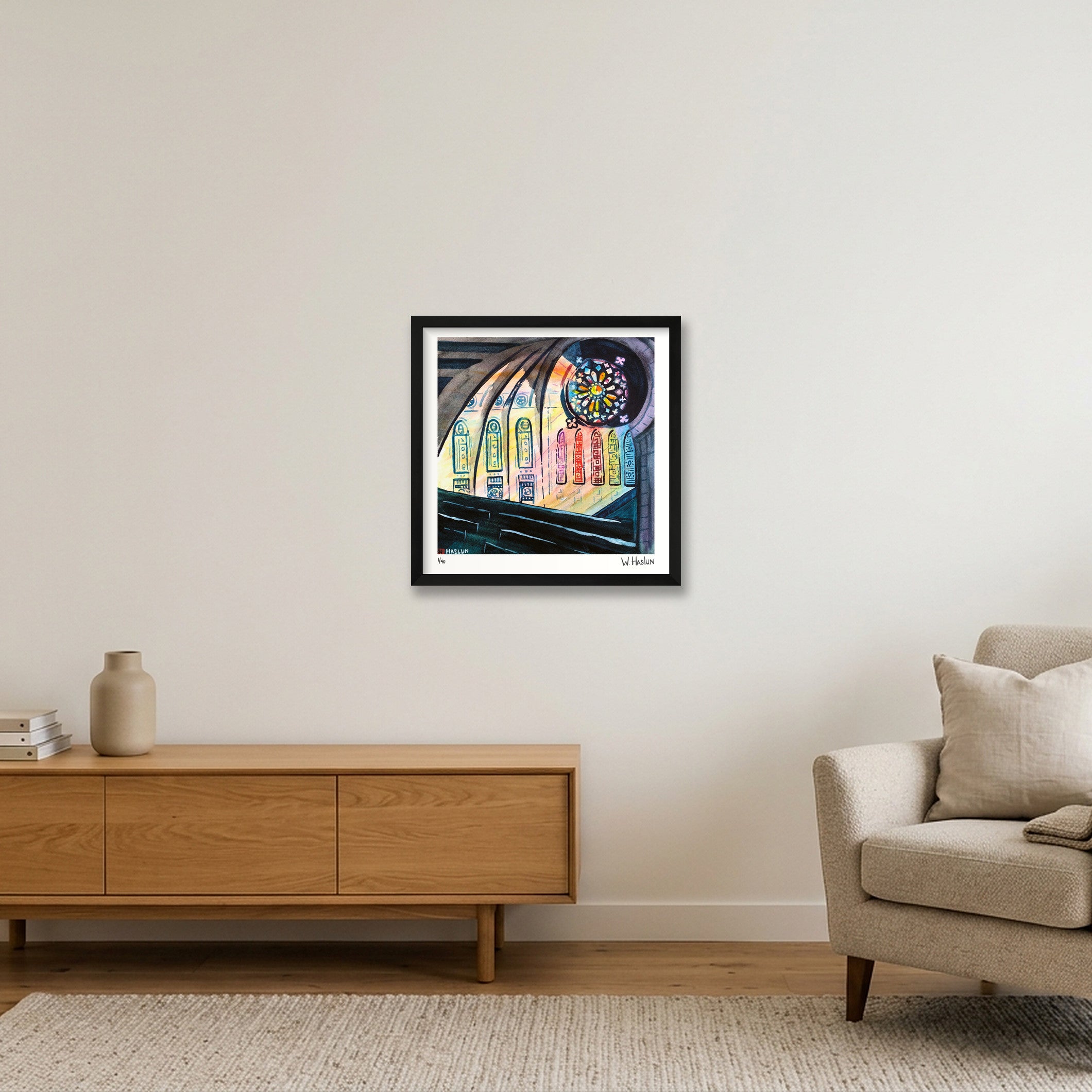 Divine Light — 40×40cm, 16×16" Black Frame