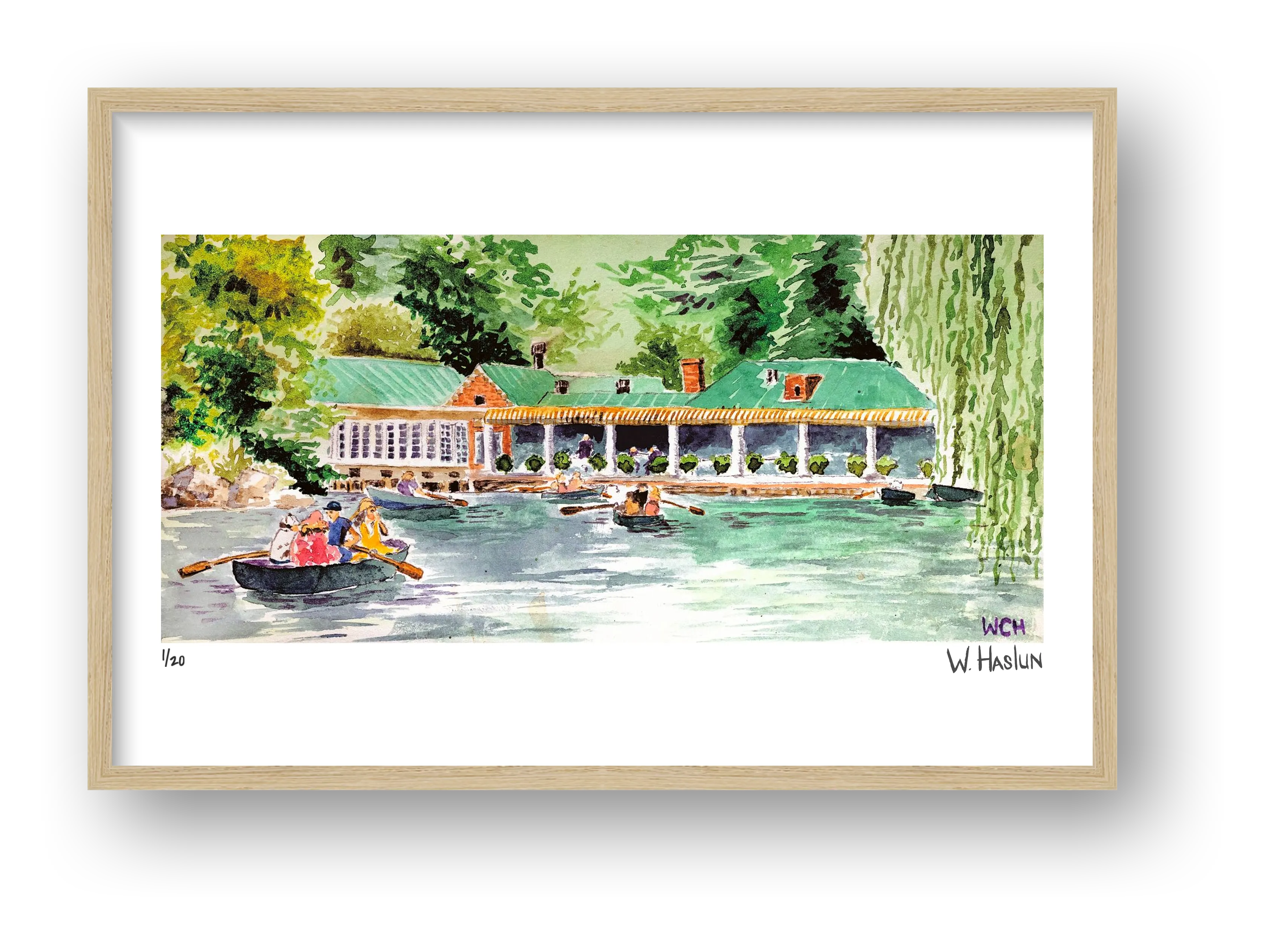 Central Park Row Boats — framed