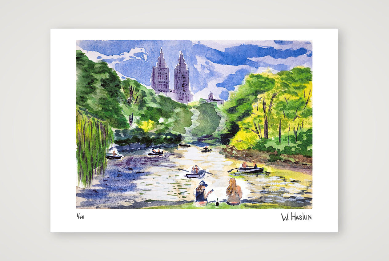 Central Park Boating — A4 (30×21cm, 12×8") Print only