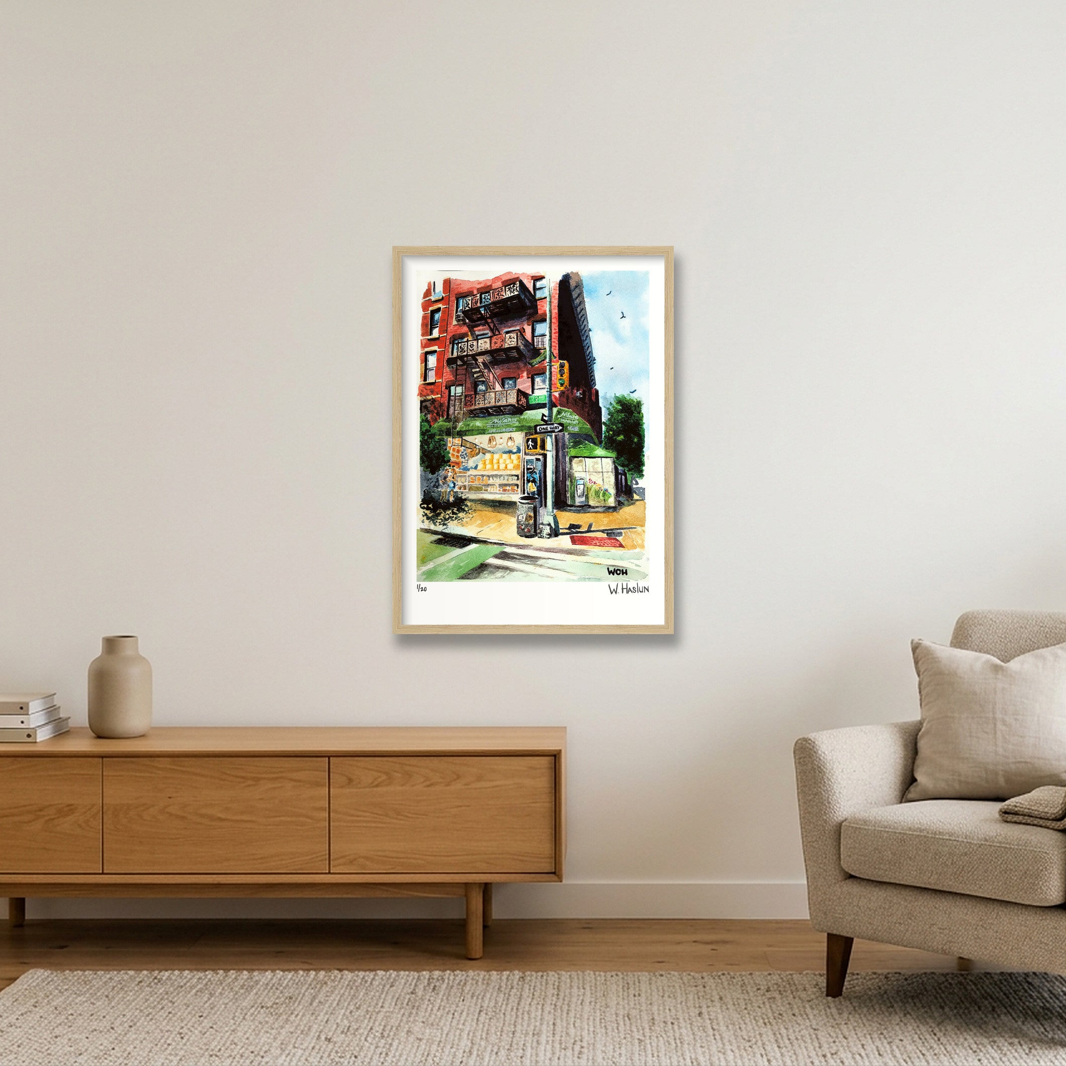 Milano Market — 42×59cm, 17×23" Oak Frame