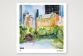The Plaza & The Pond — 30×30cm, 12×12" Print only