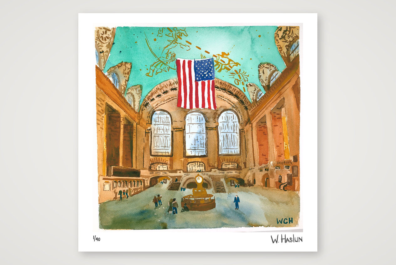 Grand Central Ticket Booth — 40×40cm, 16×16" Print only