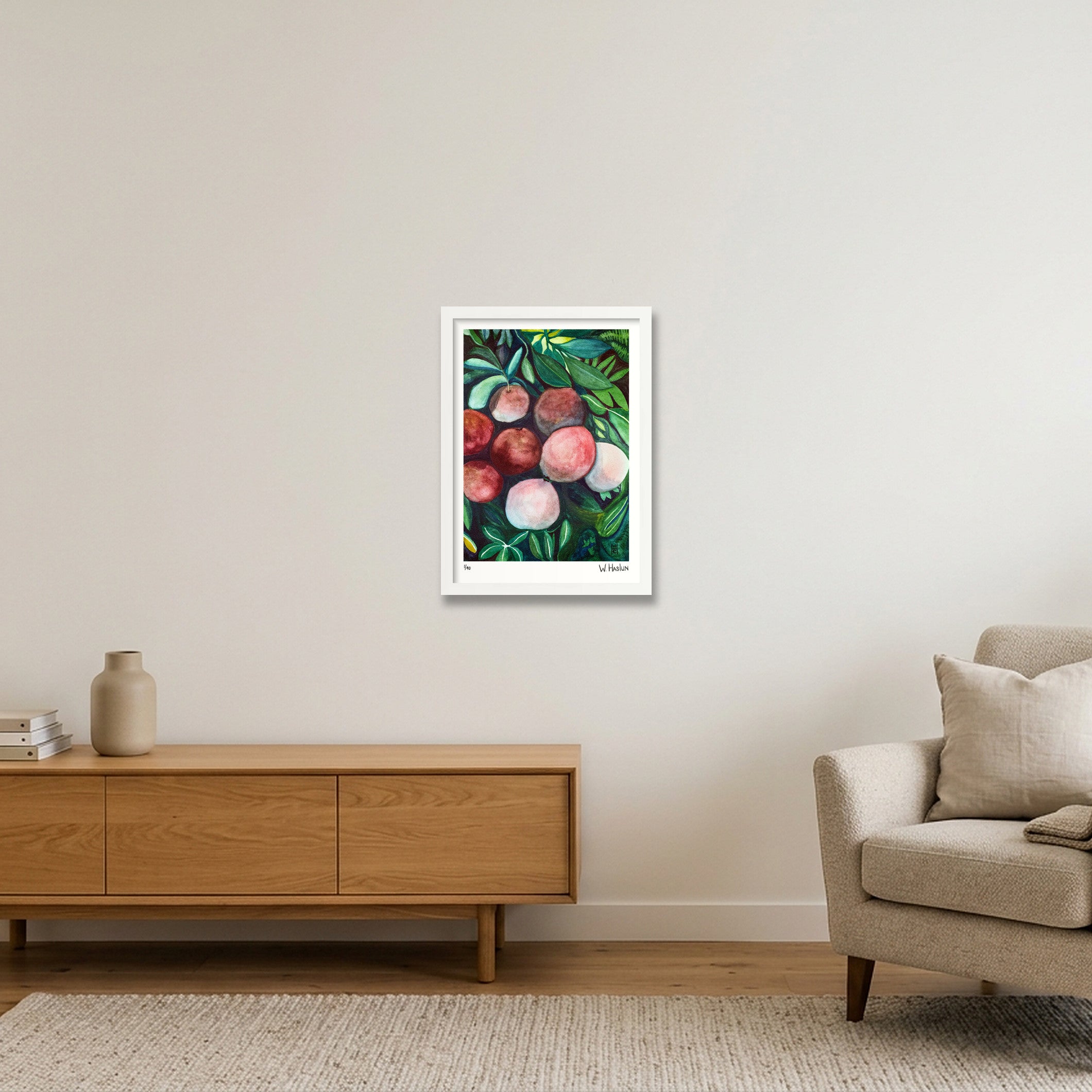 Pomegranates — A3 (30×42cm, 12×17") White Frame