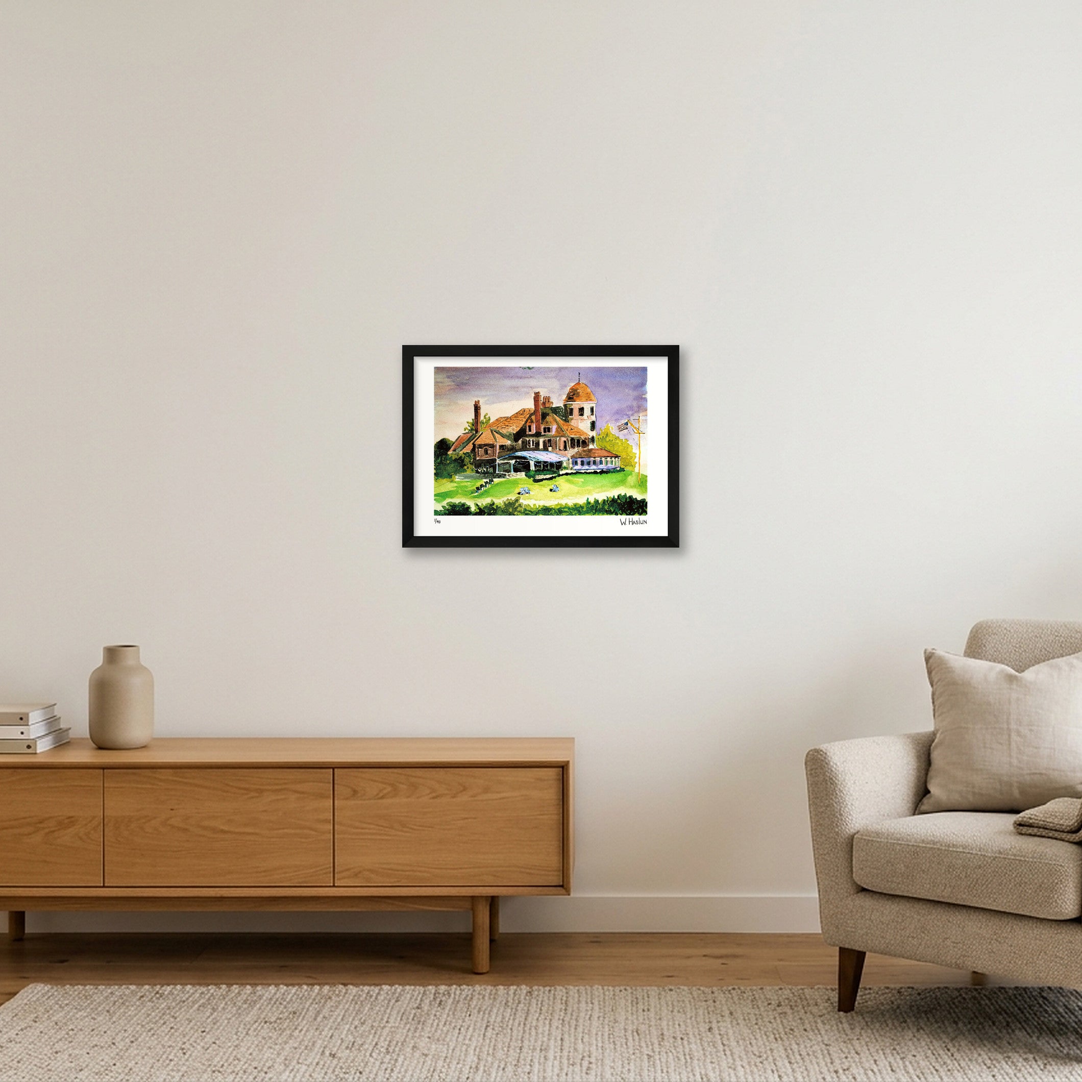 Sunset at Castle Hill Inn — A3 (42×30cm, 17×12") Black Frame