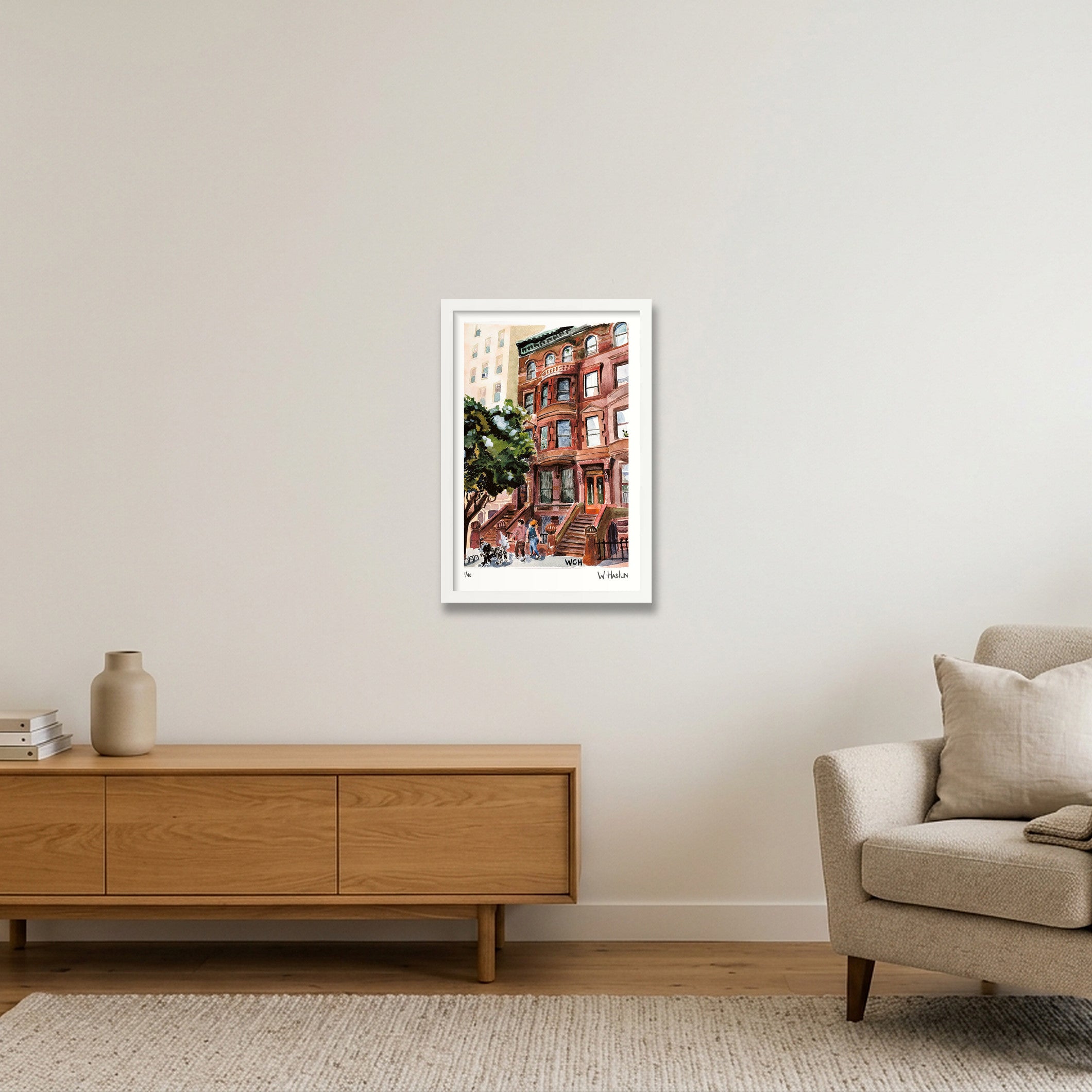 Monty's House — 30×45cm, 12×18" White Frame