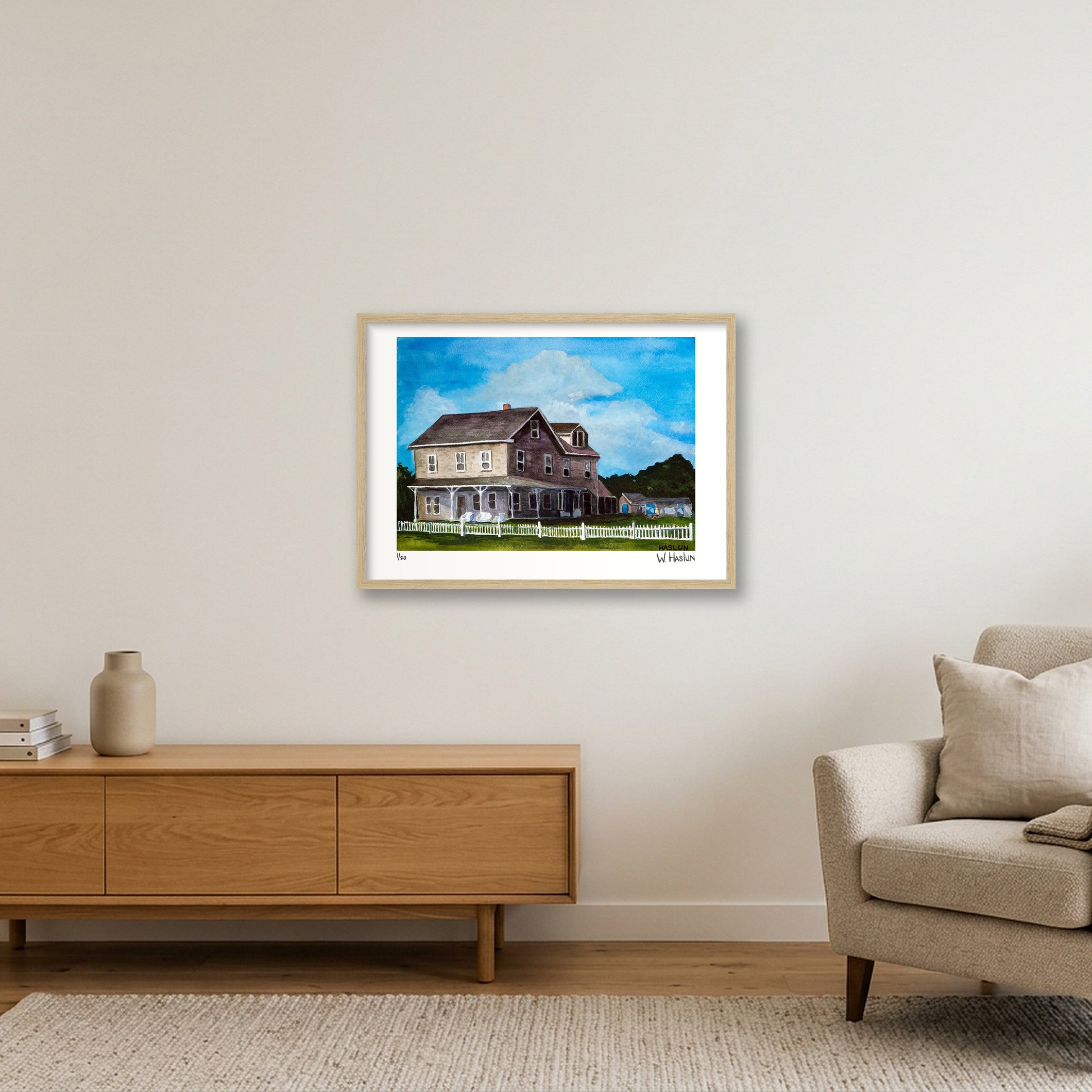 Summer Hill House — 59×42cm, 23×17" Oak Frame