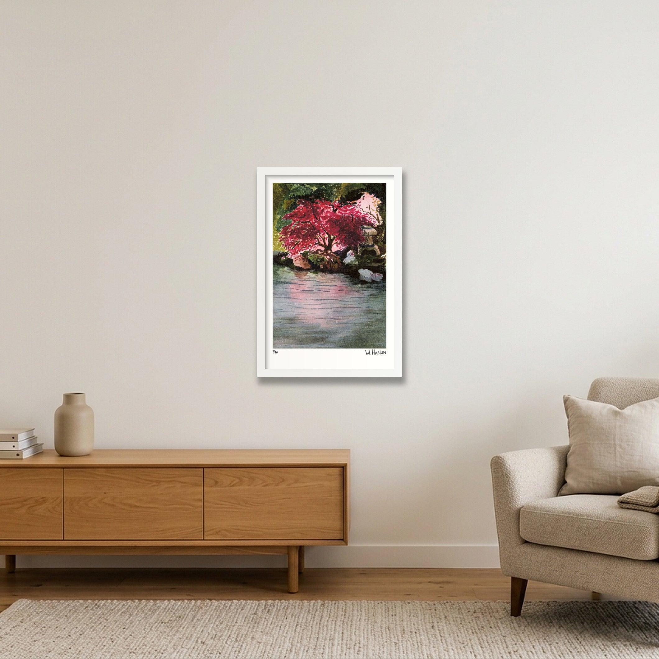 Japanese Maple — 30×45cm, 12×18" White Frame
