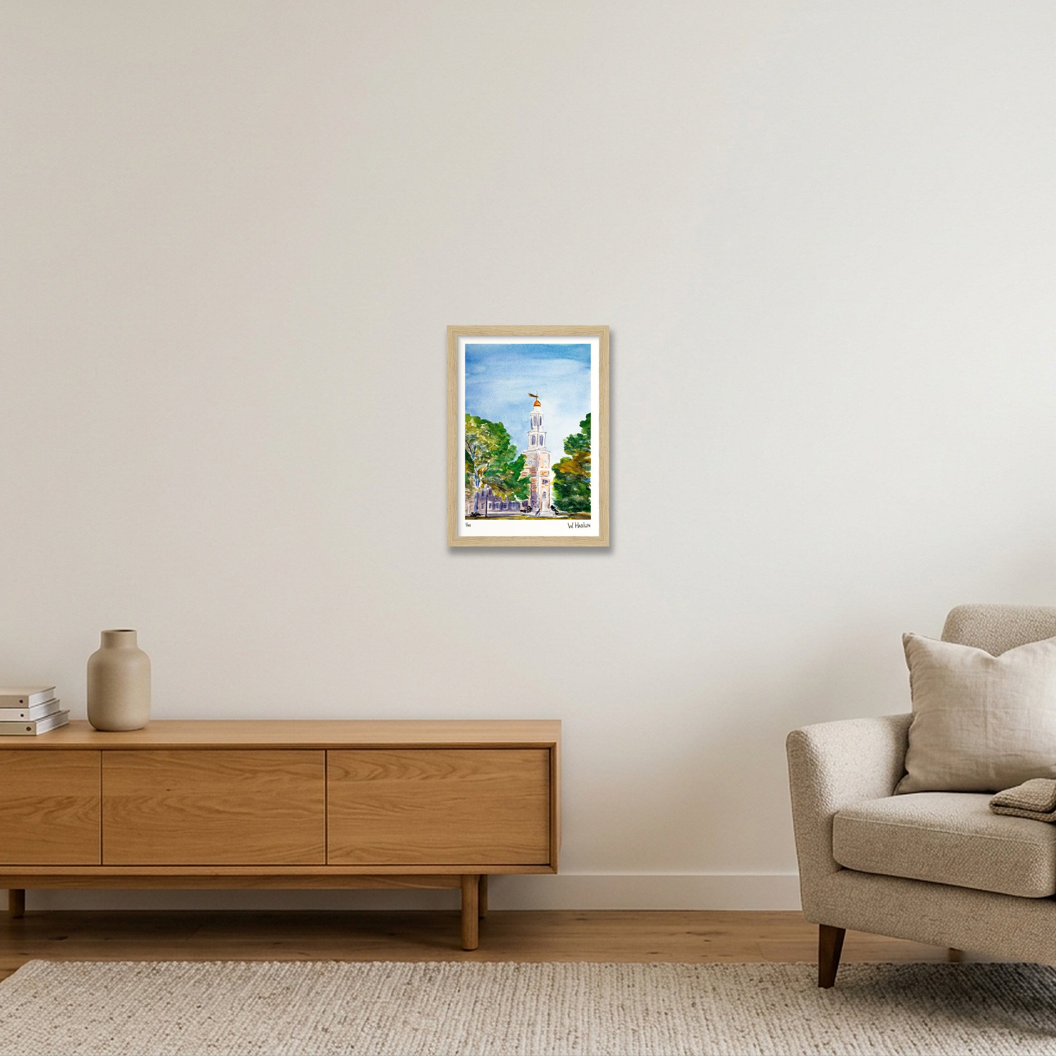 Hamilton College Chapel — A4 (21×30cm, 8×12") Oak Frame