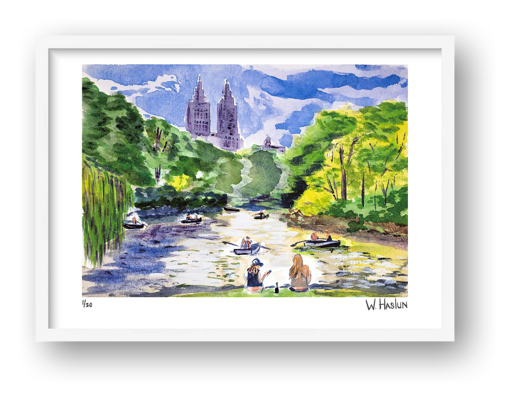 Central Park Boating — framed