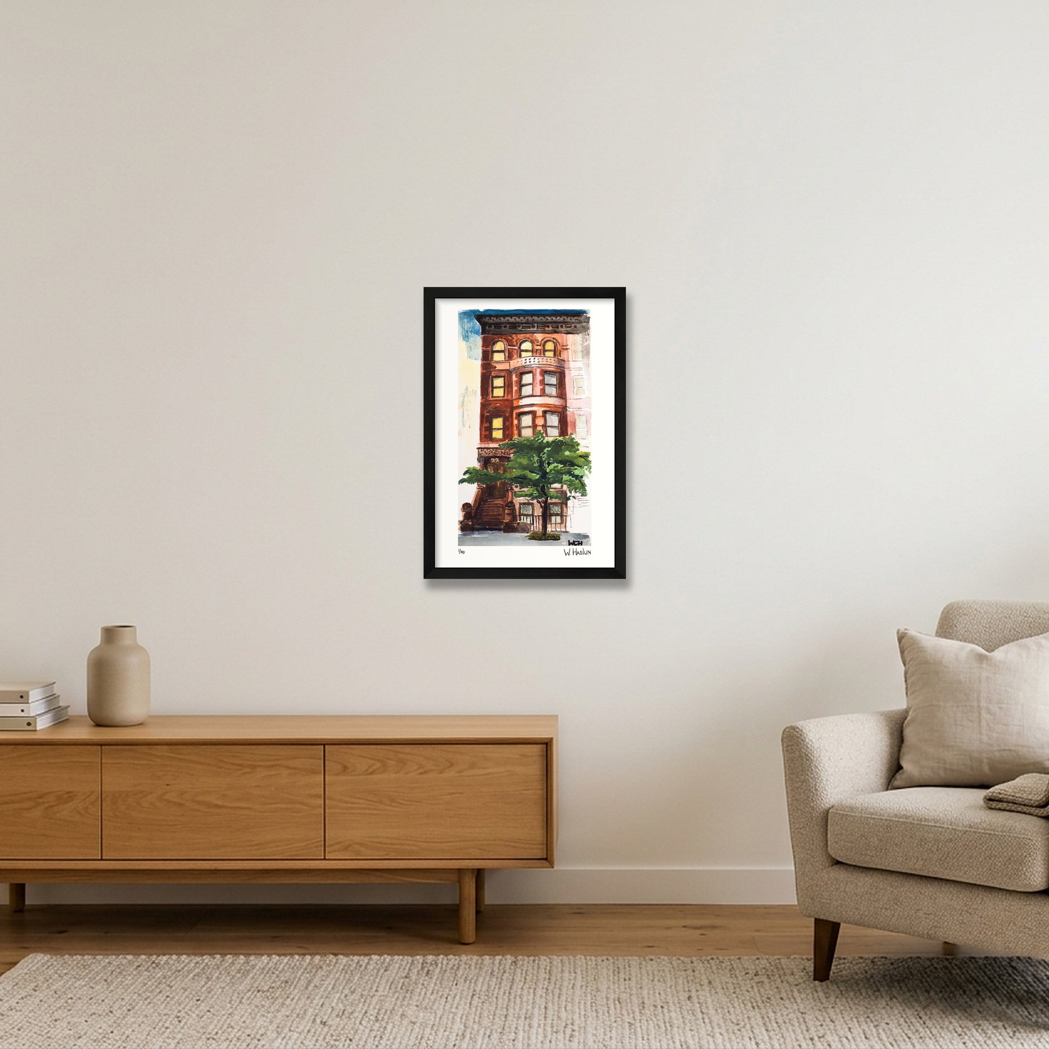 The Pigpen — 30×45cm, 12×18" Black Frame