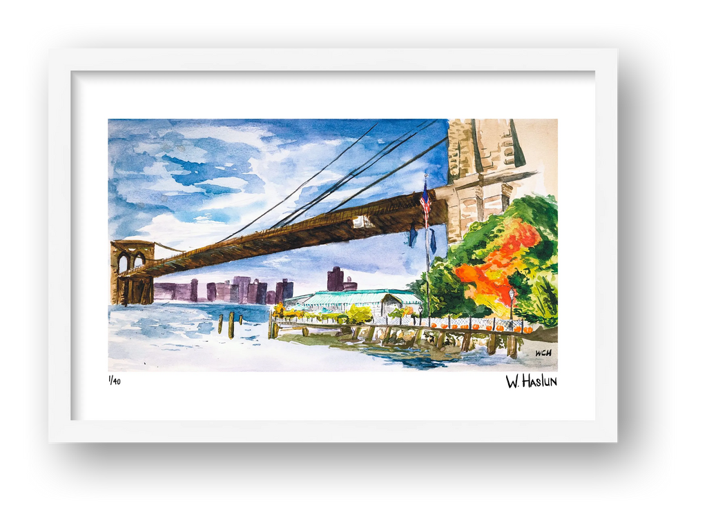 River Cafe Under Brooklyn Bridge — framed