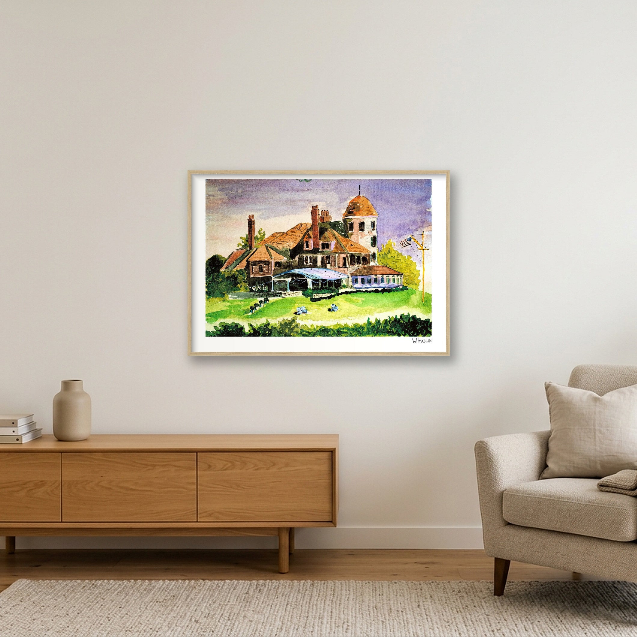 Sunset at Castle Hill Inn — 100×70cm, 39×28" Oak Frame