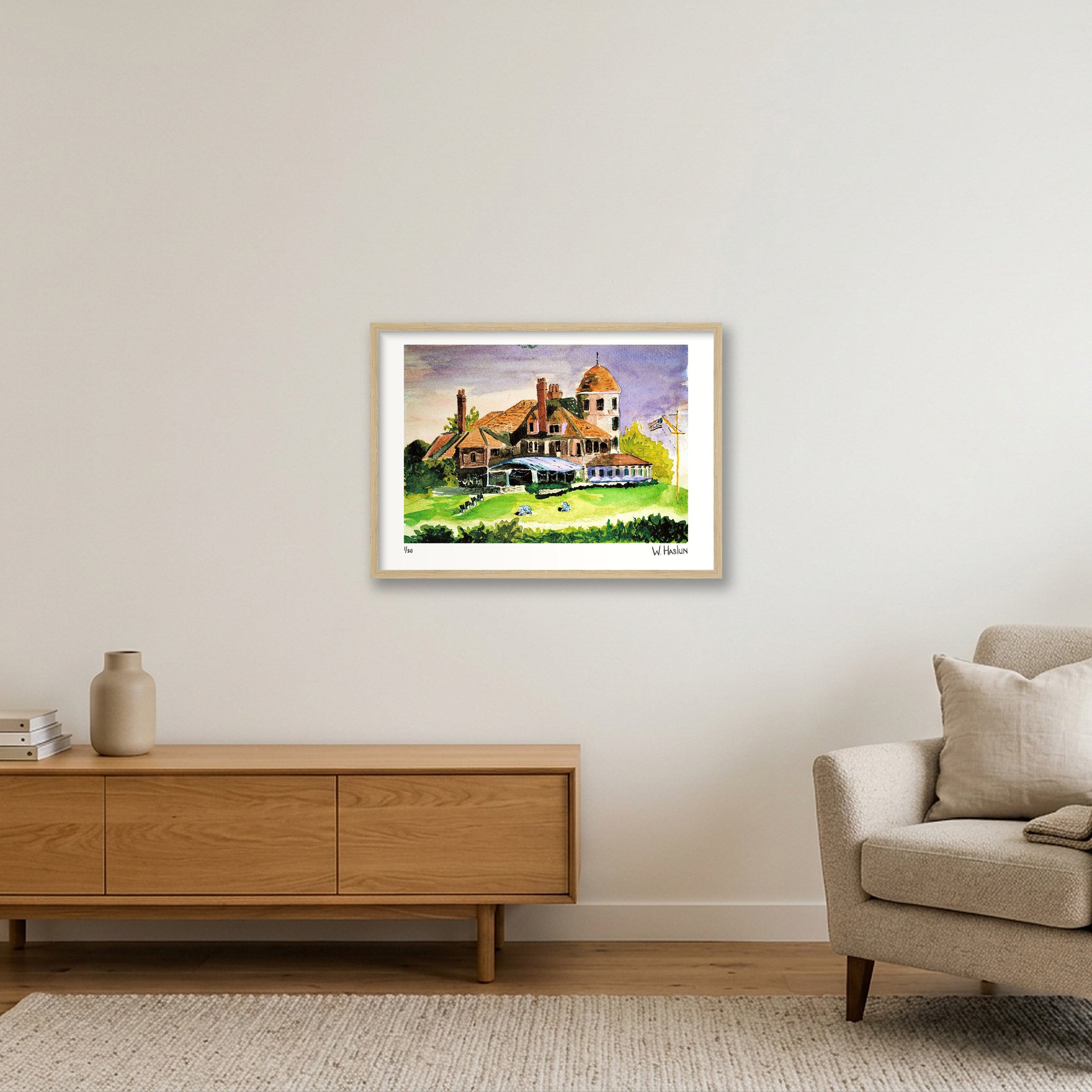 Sunset at Castle Hill Inn — 59×42cm, 23×17" Oak Frame