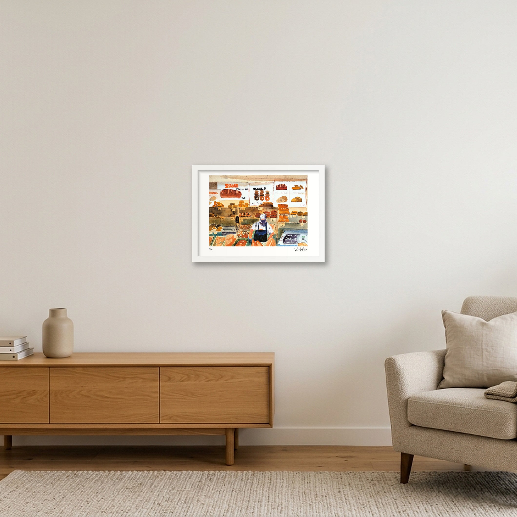 Zabar's Bakery — A3 (42×30cm, 17×12") White Frame