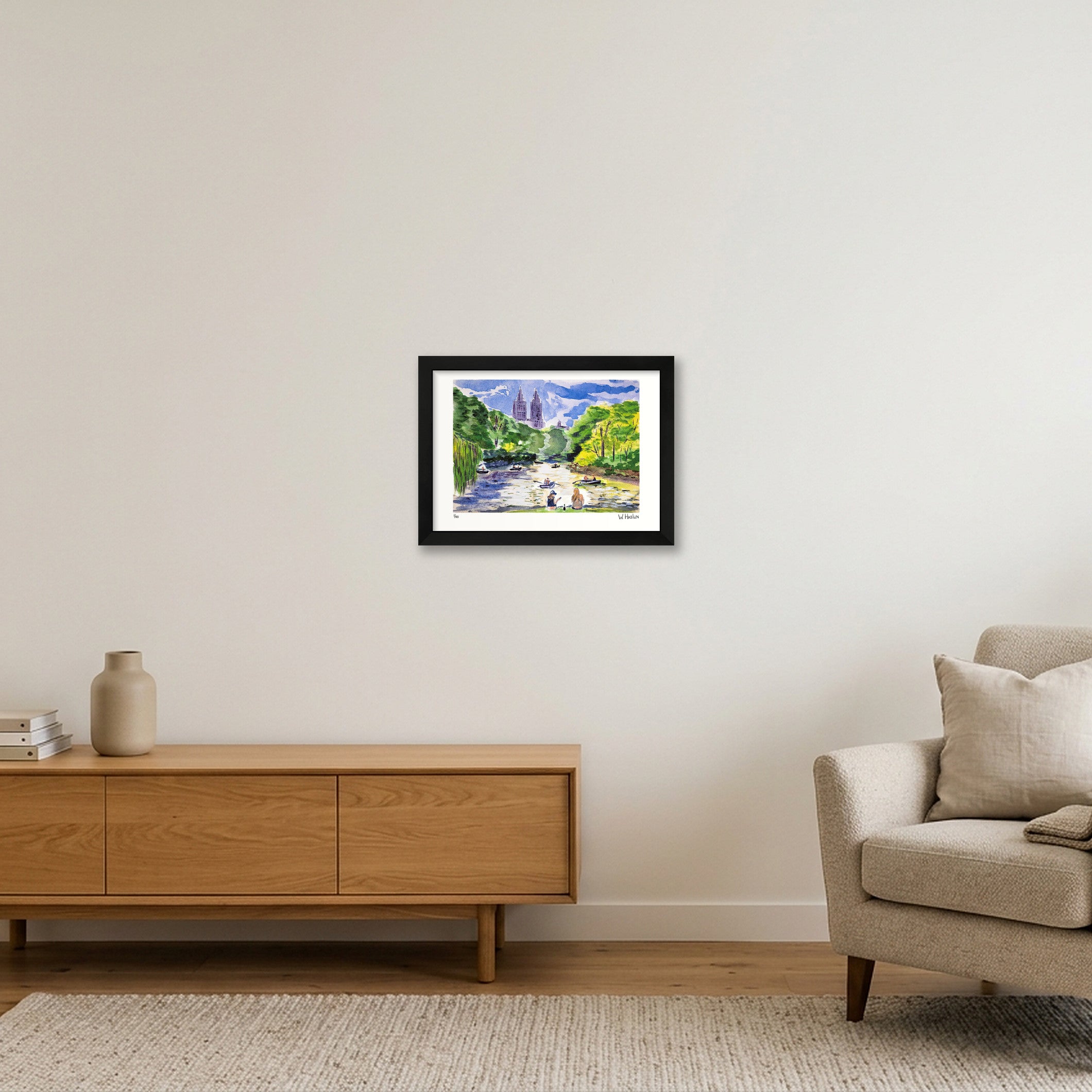 Central Park Boating — A4 (30×21cm, 12×8") Black Frame