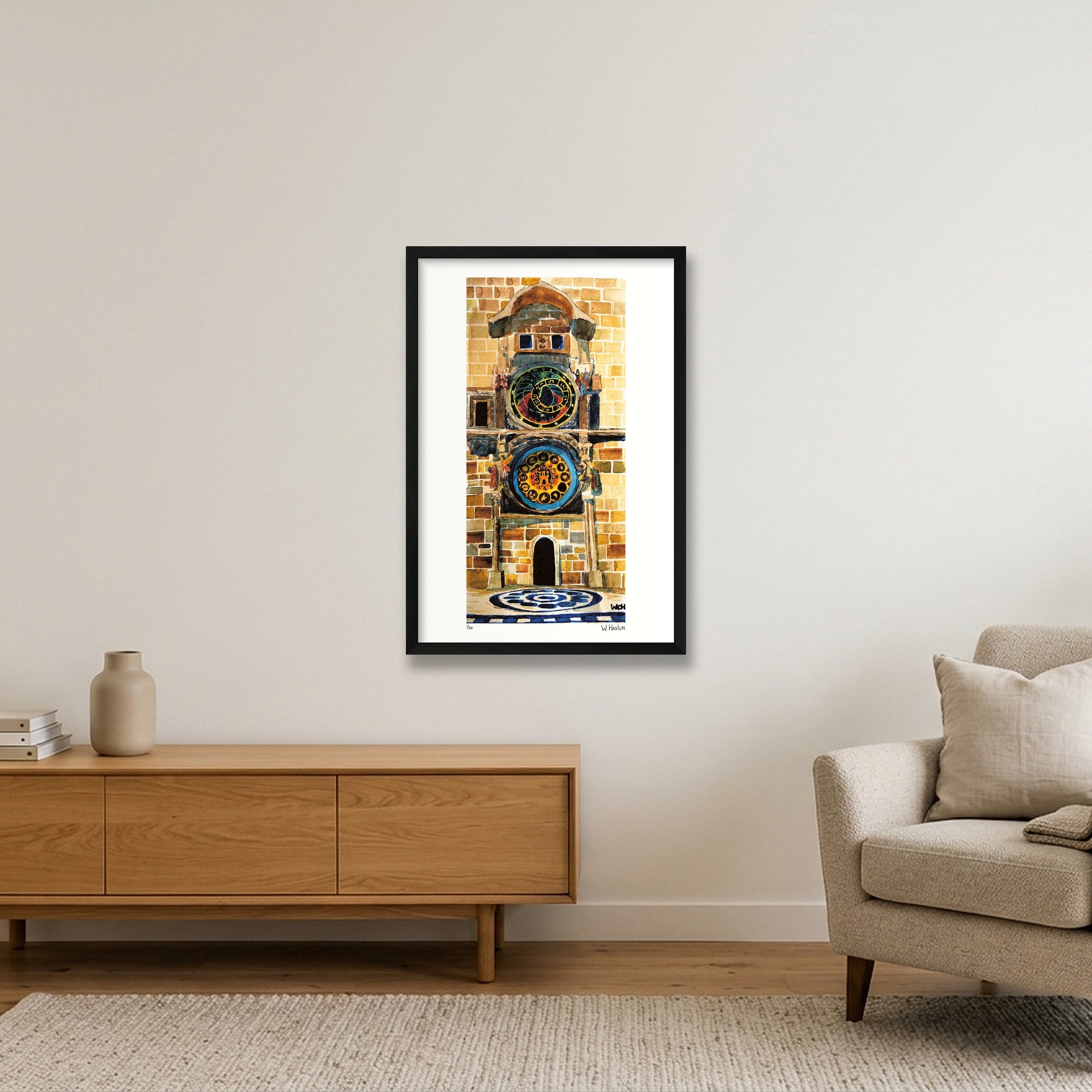 Prague Astronomical Clock — 40×60cm, 16×24" Black Frame