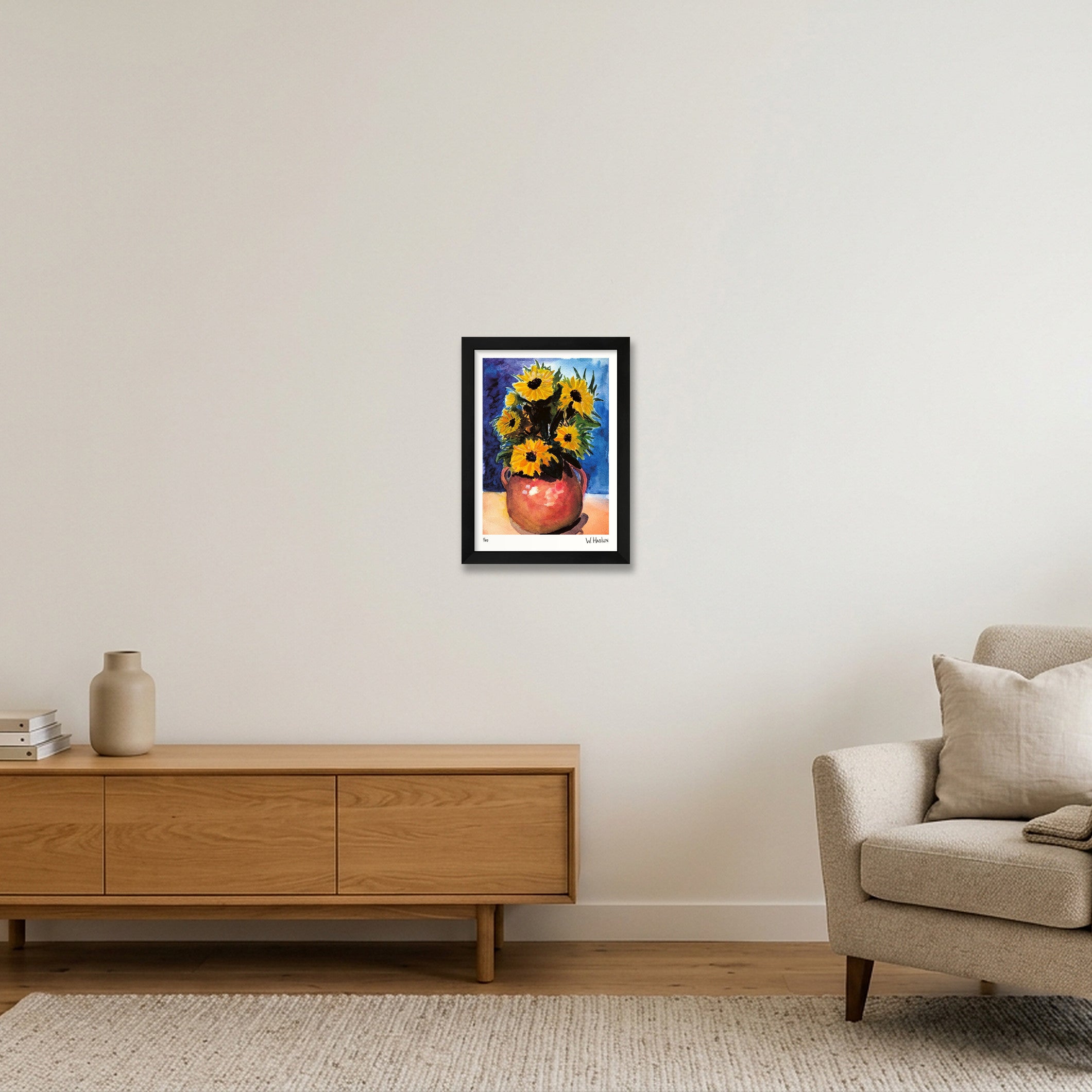 Sun Flower Vase — A4 (21×30cm, 8×12") Black Frame