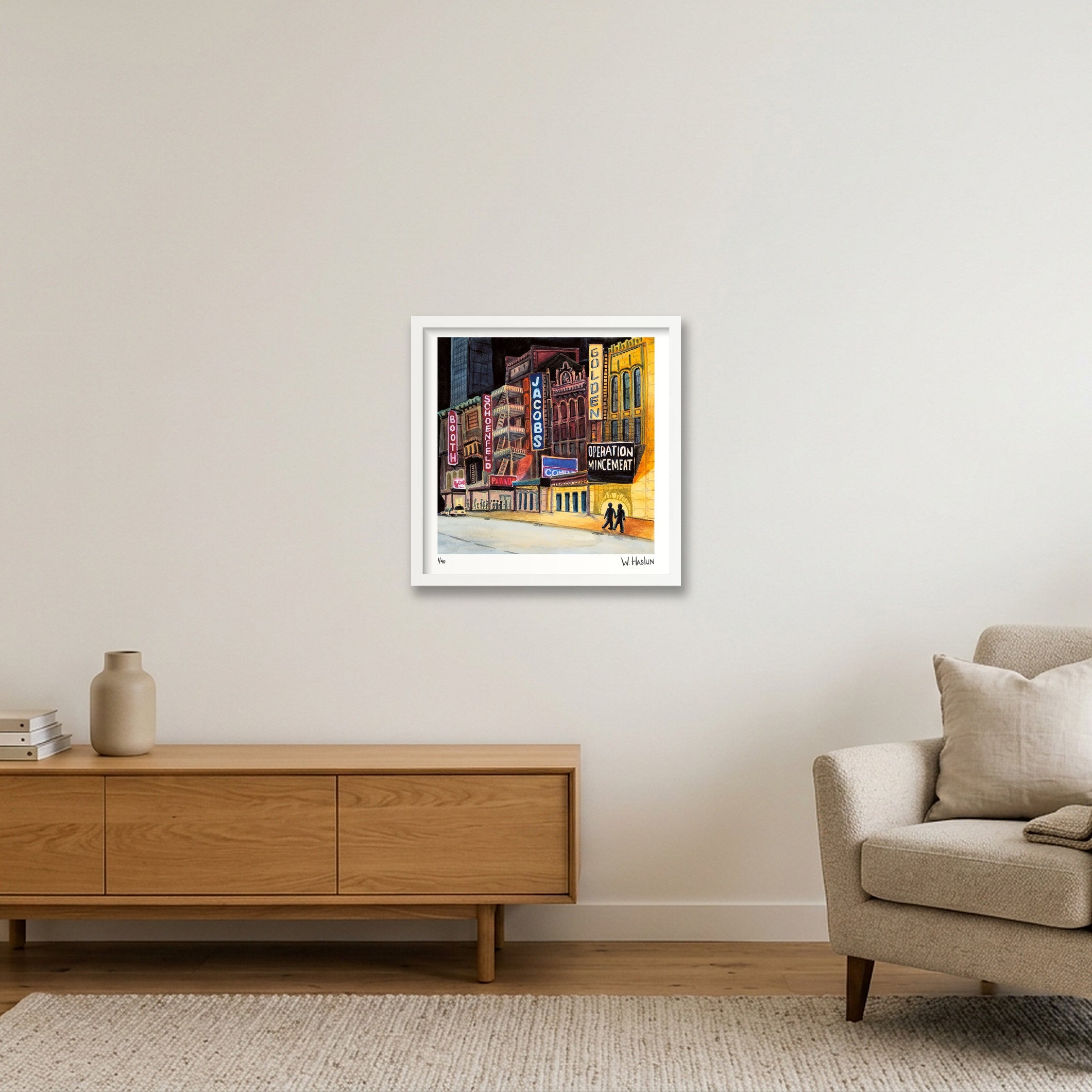 Broadway Marquees — 40×40cm, 16×16" White Frame