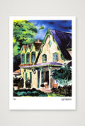 Green Eaves Purple Roof — A4 (21×30cm, 8×12") Print only
