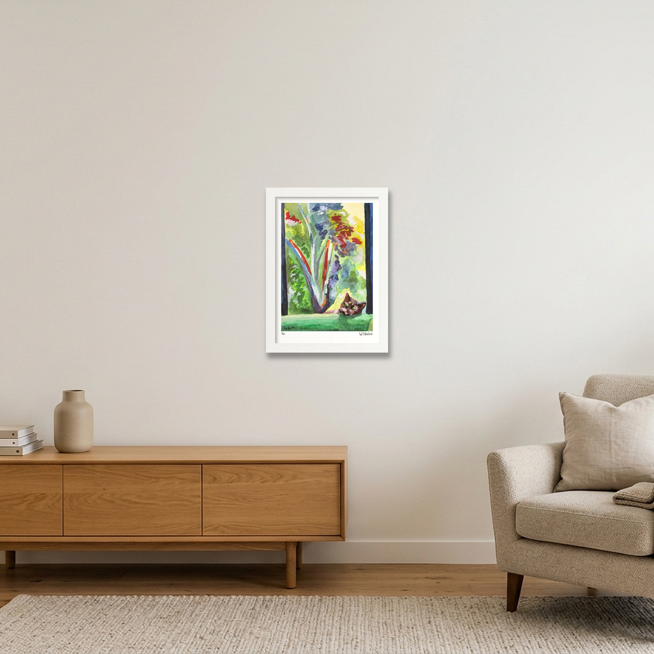 Julia's Cat — A4 (21×30cm, 8×12") White Frame