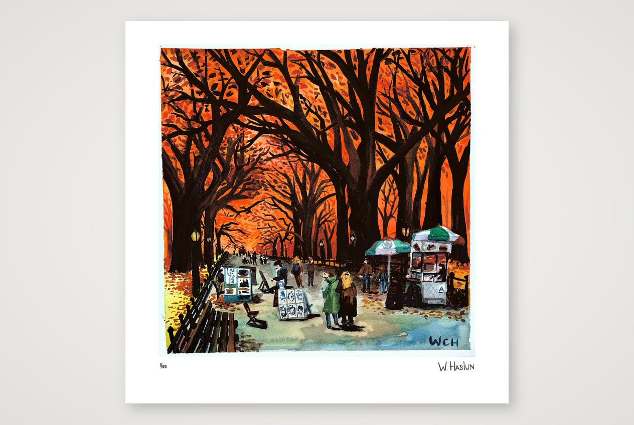 Orange Canopy Over Central Park — 30×30cm, 12×12" Print only