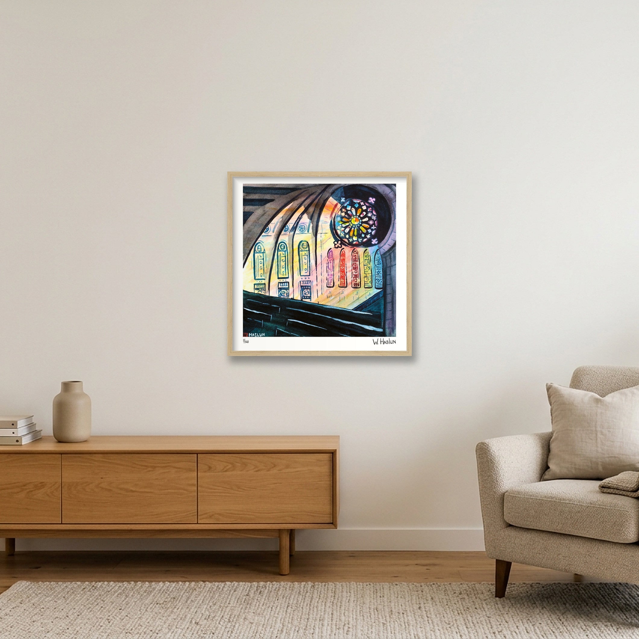 Divine Light — 50×50cm, 20×20" Oak Frame