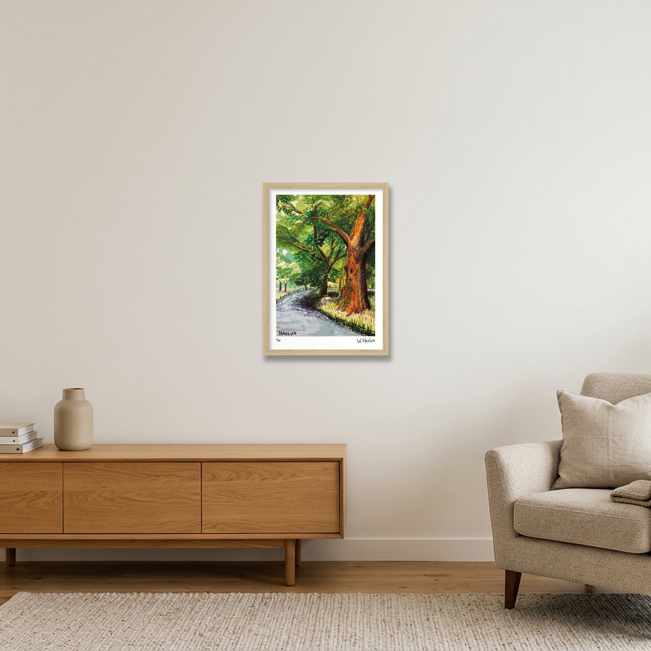 Central Park Tree Eye — A3 (30×42cm, 12×17") Oak Frame