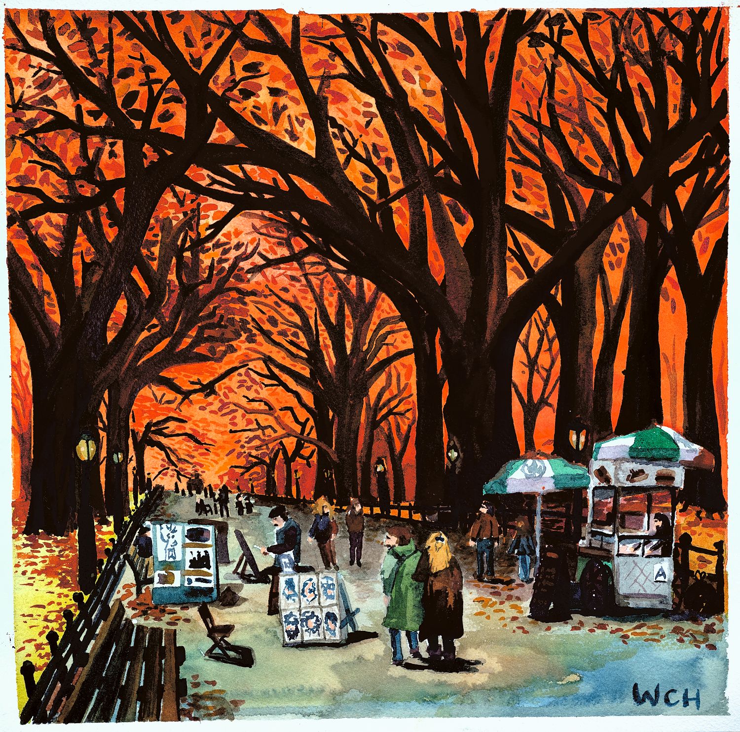 Orange Canopy Over Central Park