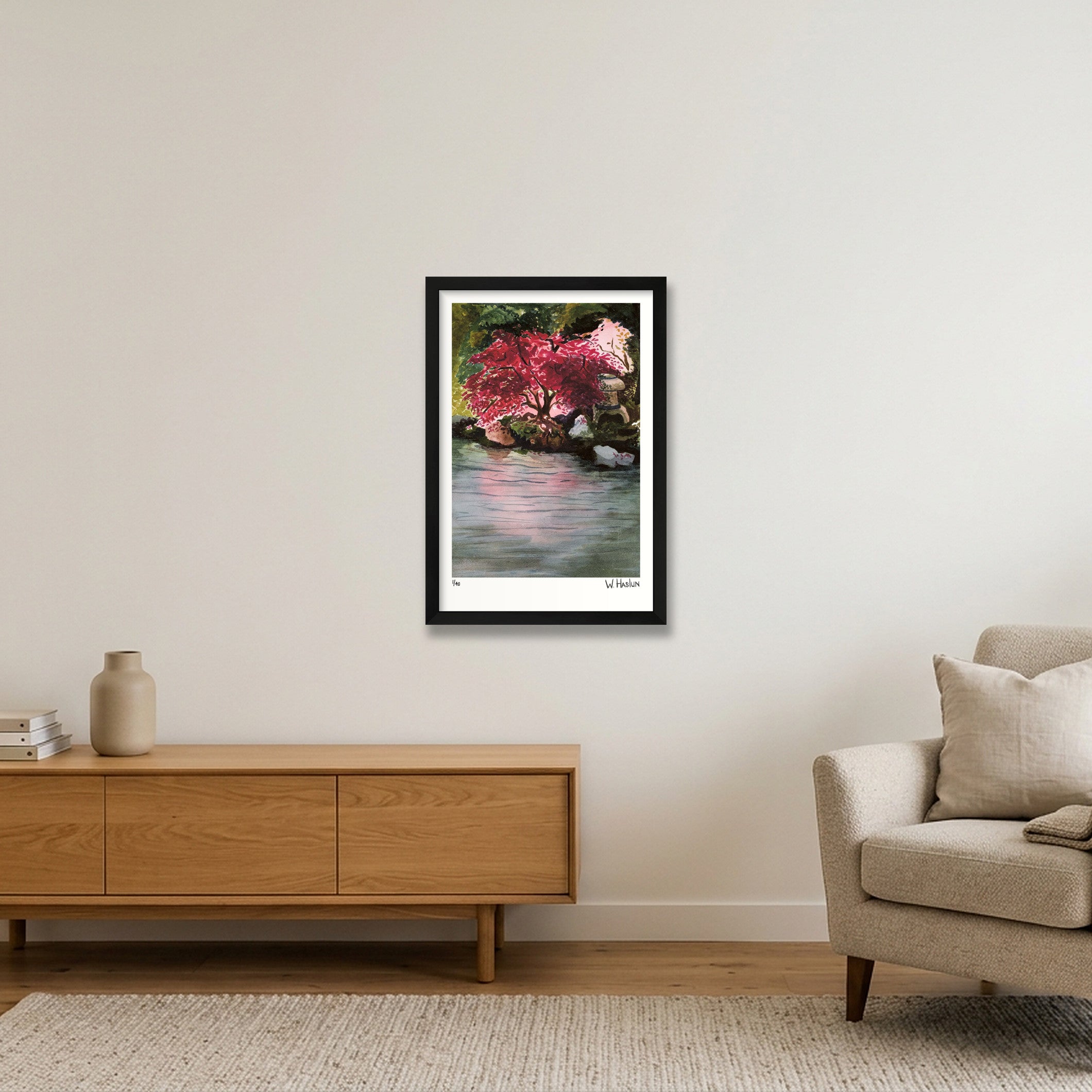 Japanese Maple — 30×45cm, 12×18" Black Frame