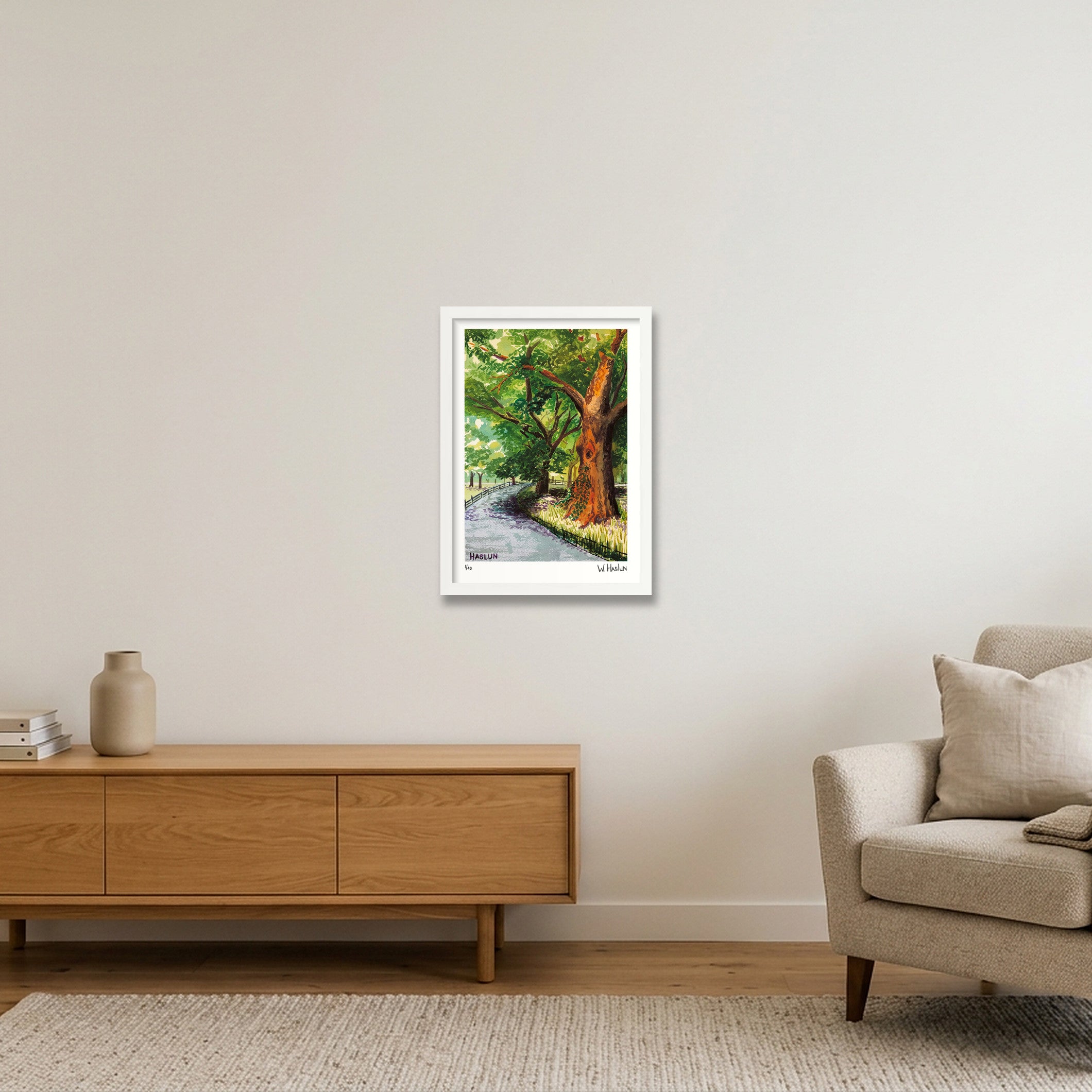 Central Park Tree Eye — A3 (30×42cm, 12×17") White Frame