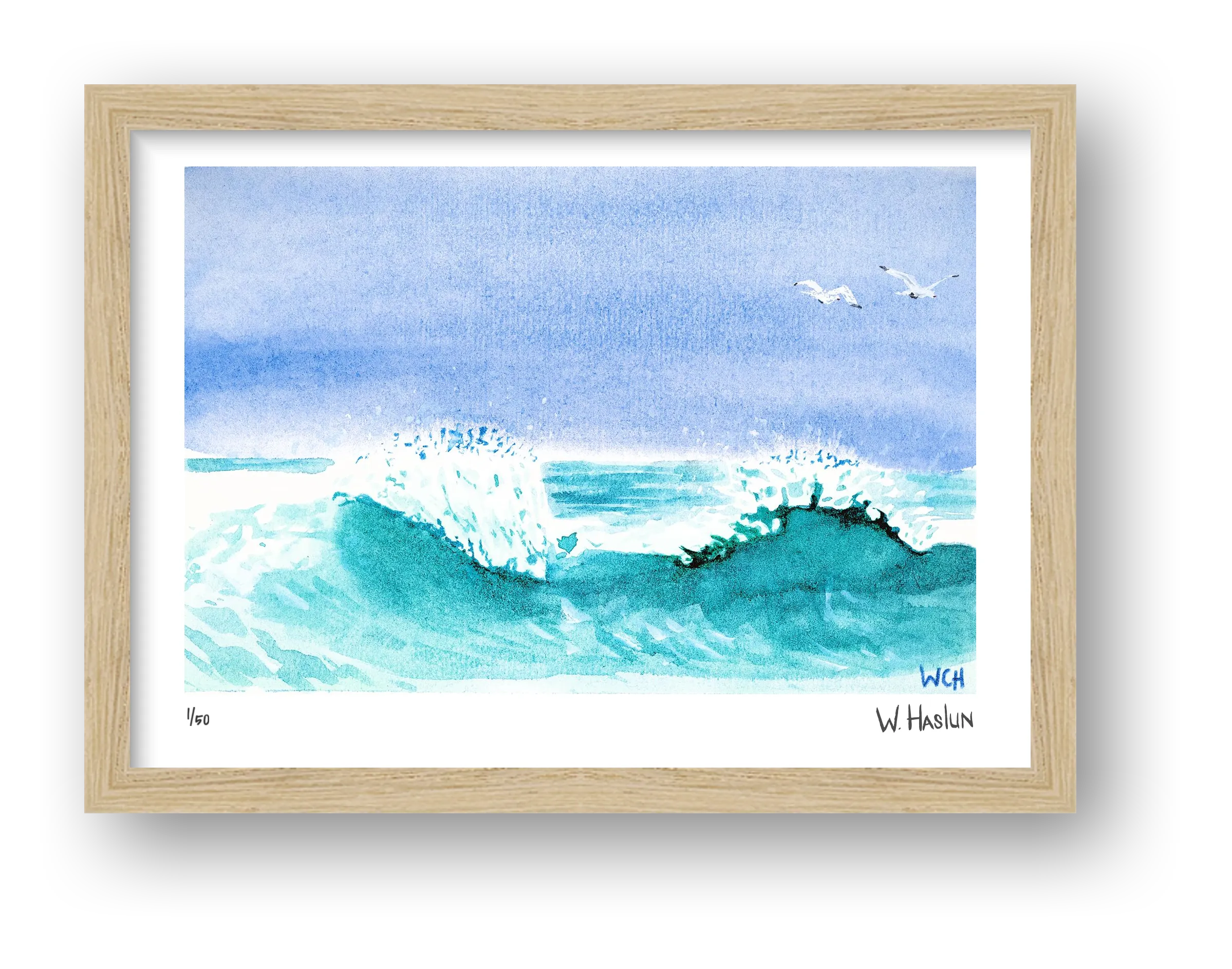 Gulls In The Spray — framed