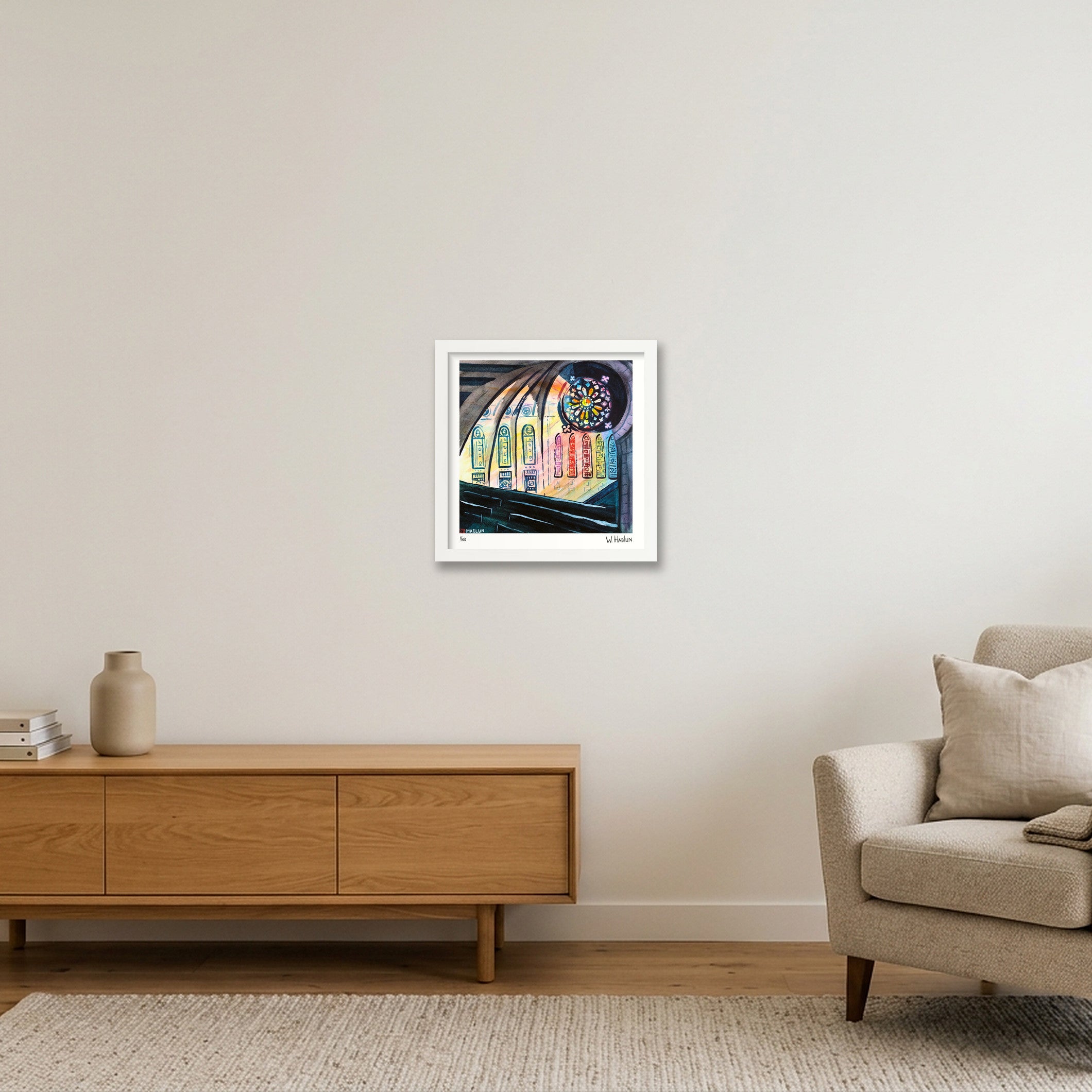 Divine Light — 30×30cm, 12×12" White Frame