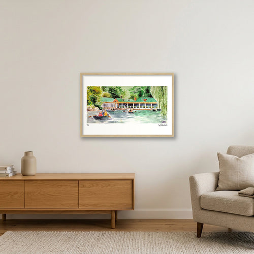 Central Park Row Boats — 60×40cm, 24×16" Oak Frame