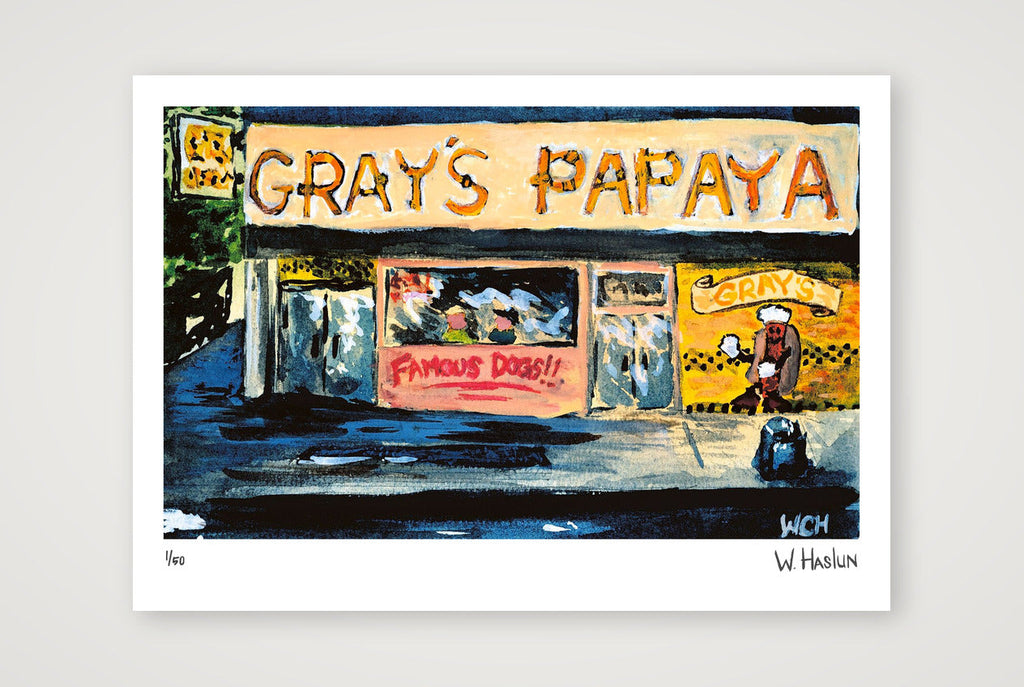 Gray's Papaya Famous Dogs — A4 (30×21cm, 12×8") Print only