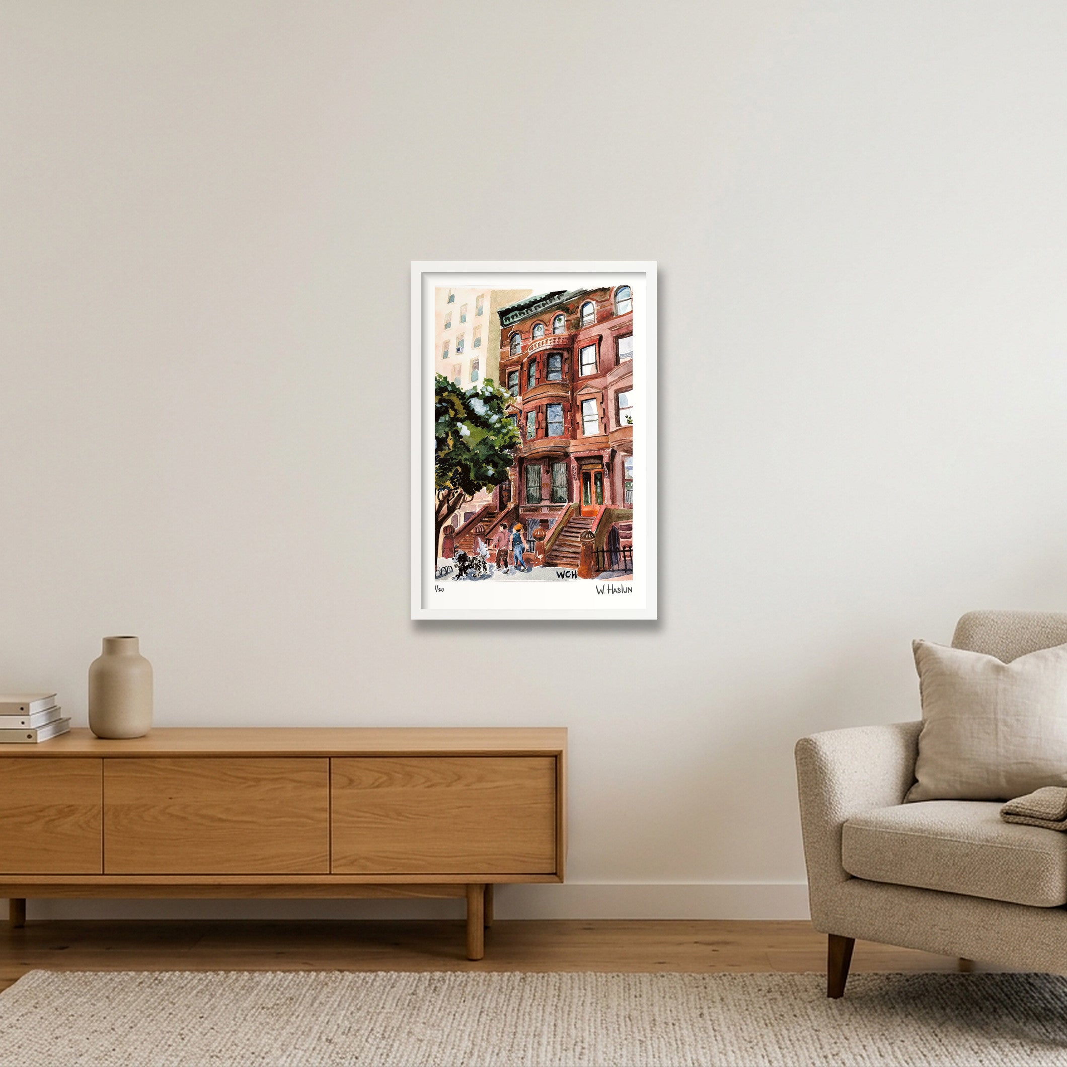 Monty's House — 40×60cm, 16×24" White Frame