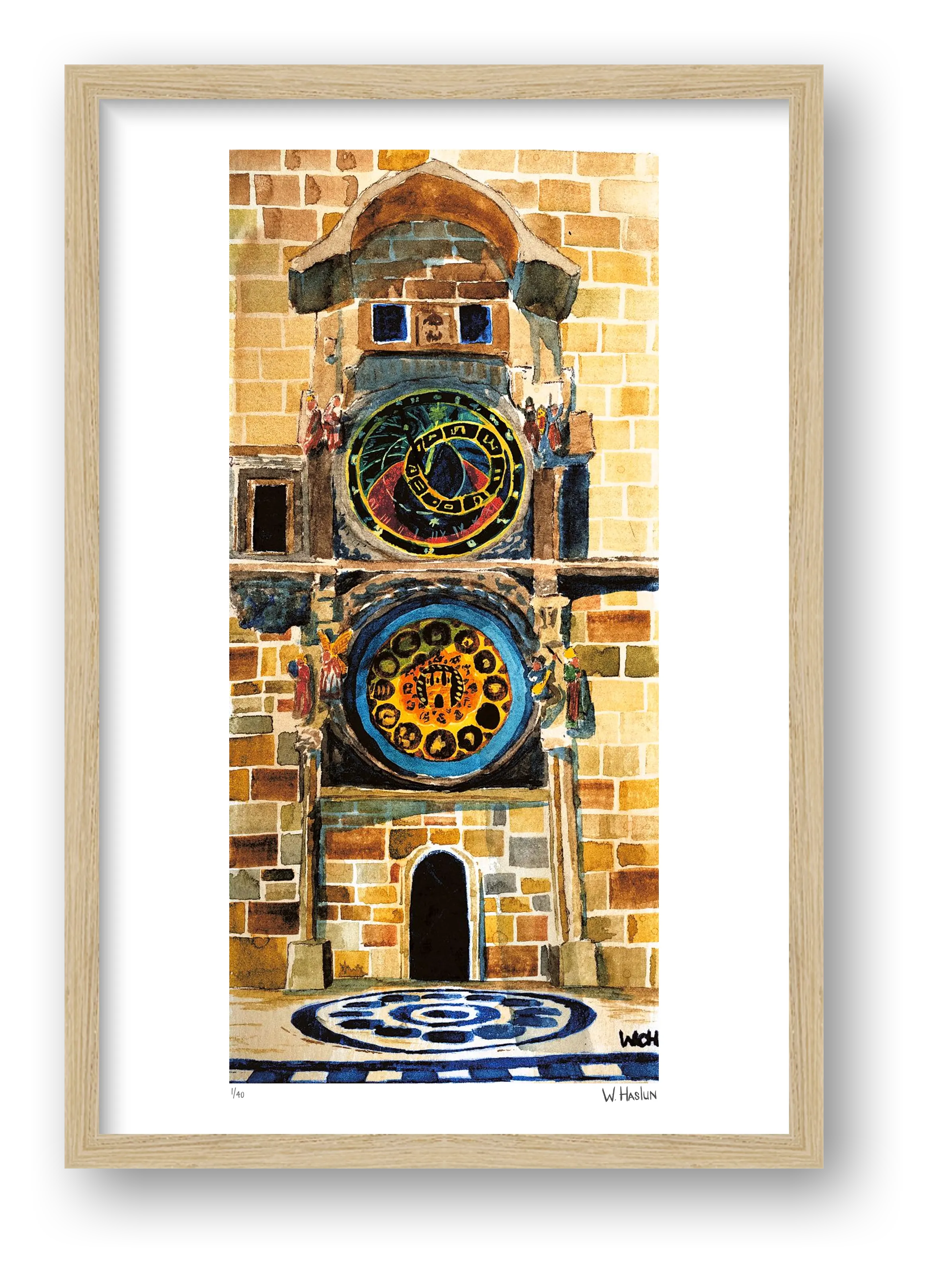 Prague Astronomical Clock — framed