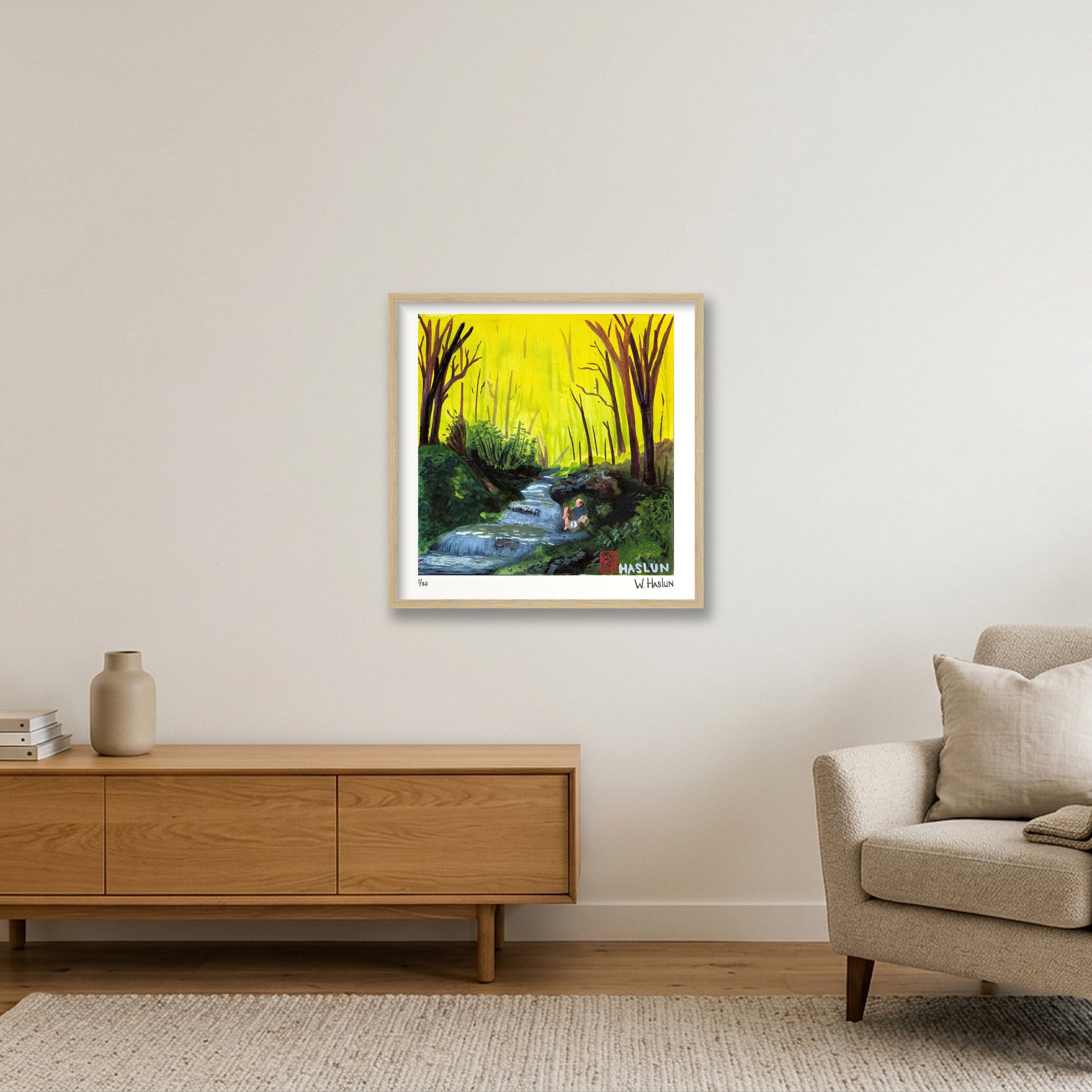Forest Spring — 50×50cm, 20×20" Oak Frame