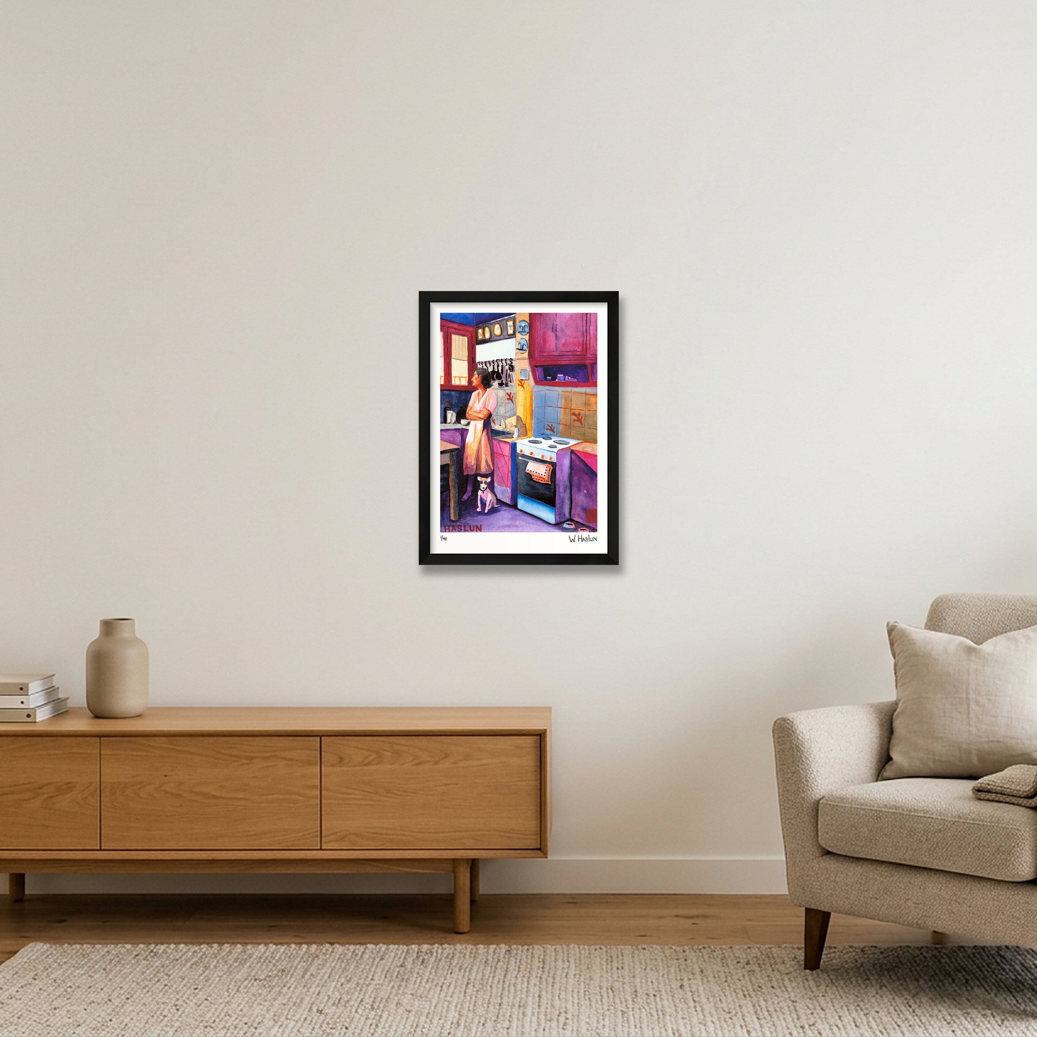 Late for Dinner — A3 (30×42cm, 12×17") Black Frame