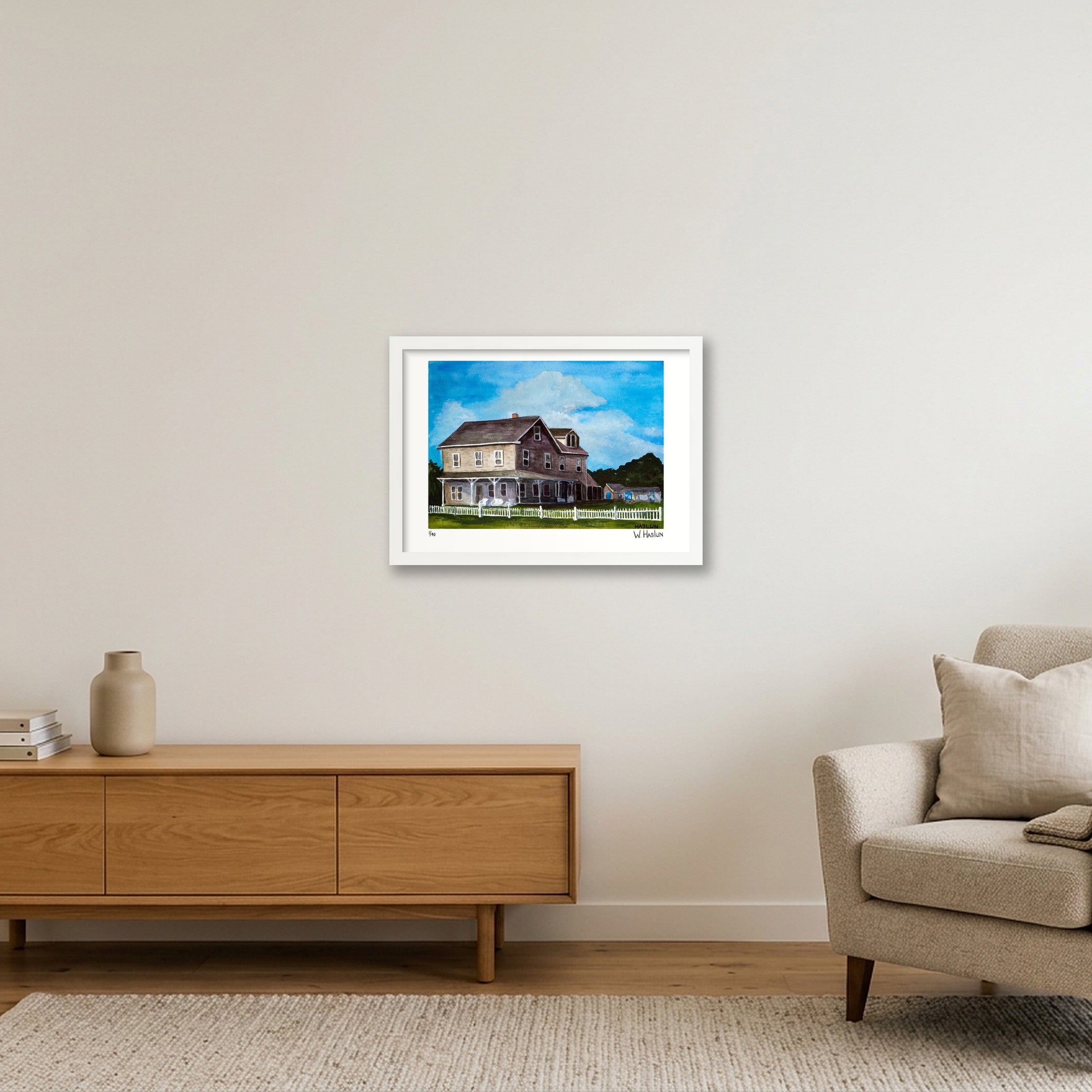 Summer Hill House — A3 (42×30cm, 17×12") White Frame