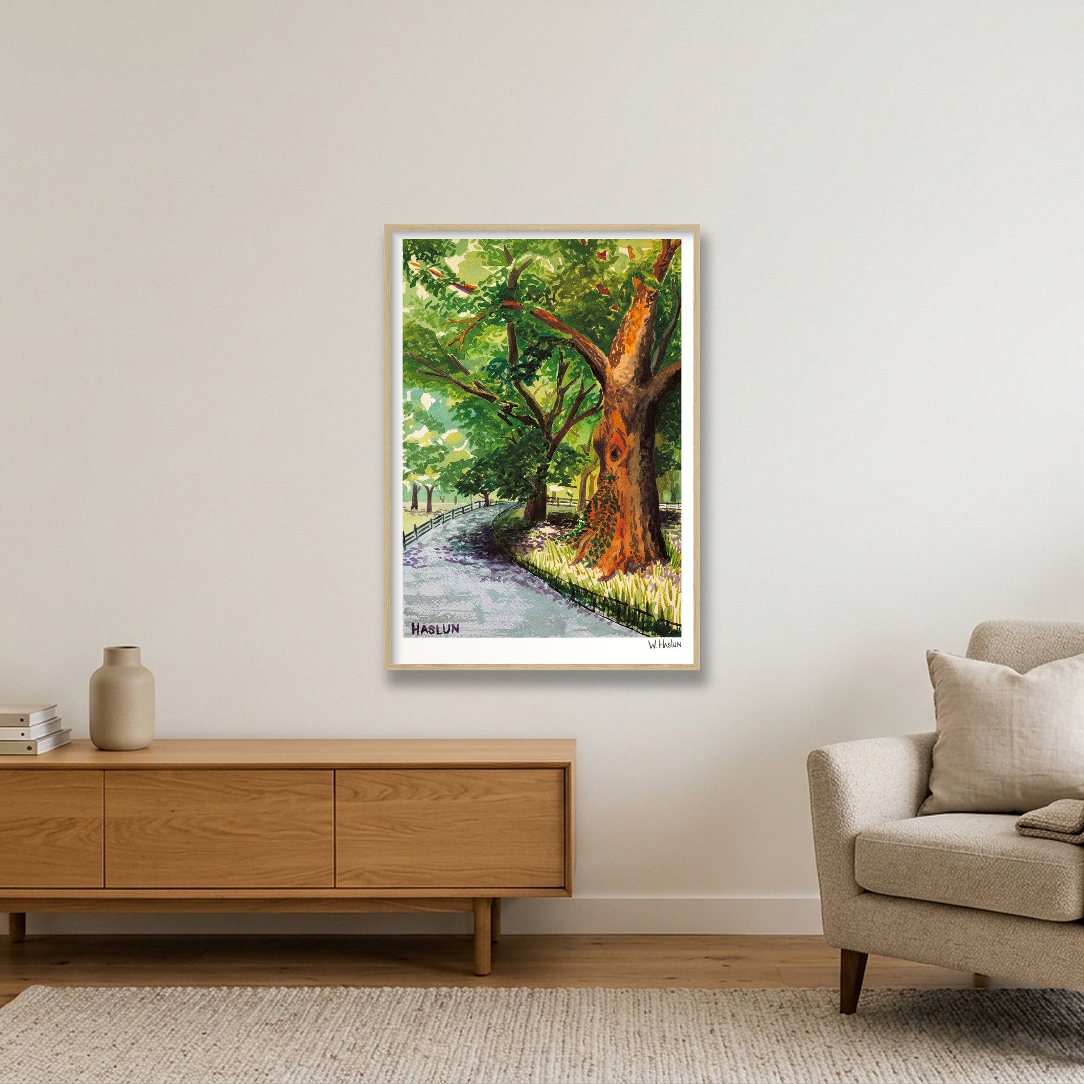 Central Park Tree Eye — 70×100cm, 28×39" Oak Frame
