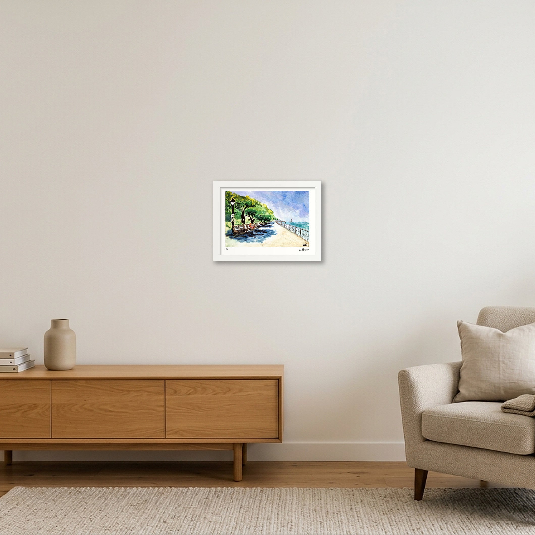Riverside Park Read — A4 (30×21cm, 12×8") White Frame