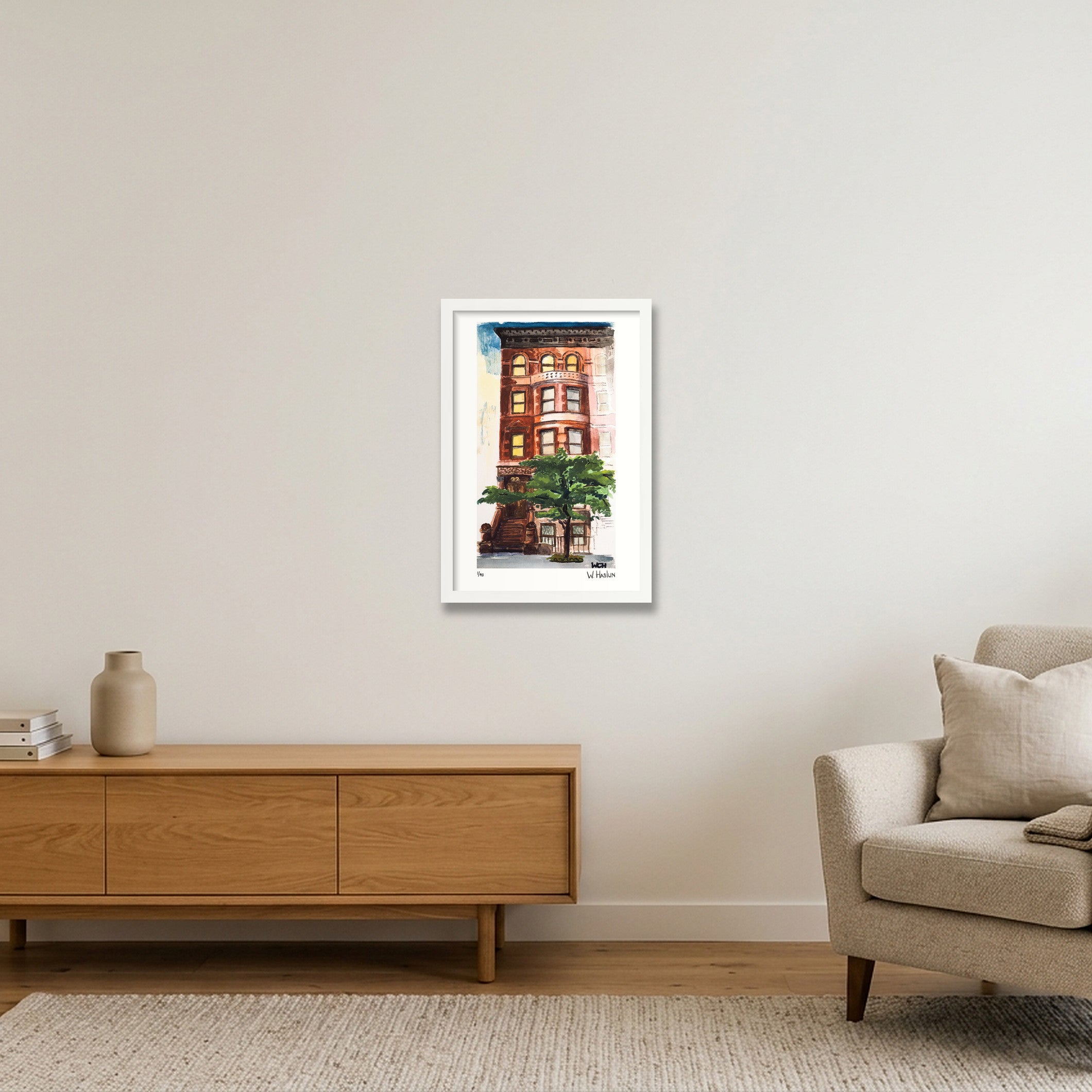 The Pigpen — 30×45cm, 12×18" White Frame